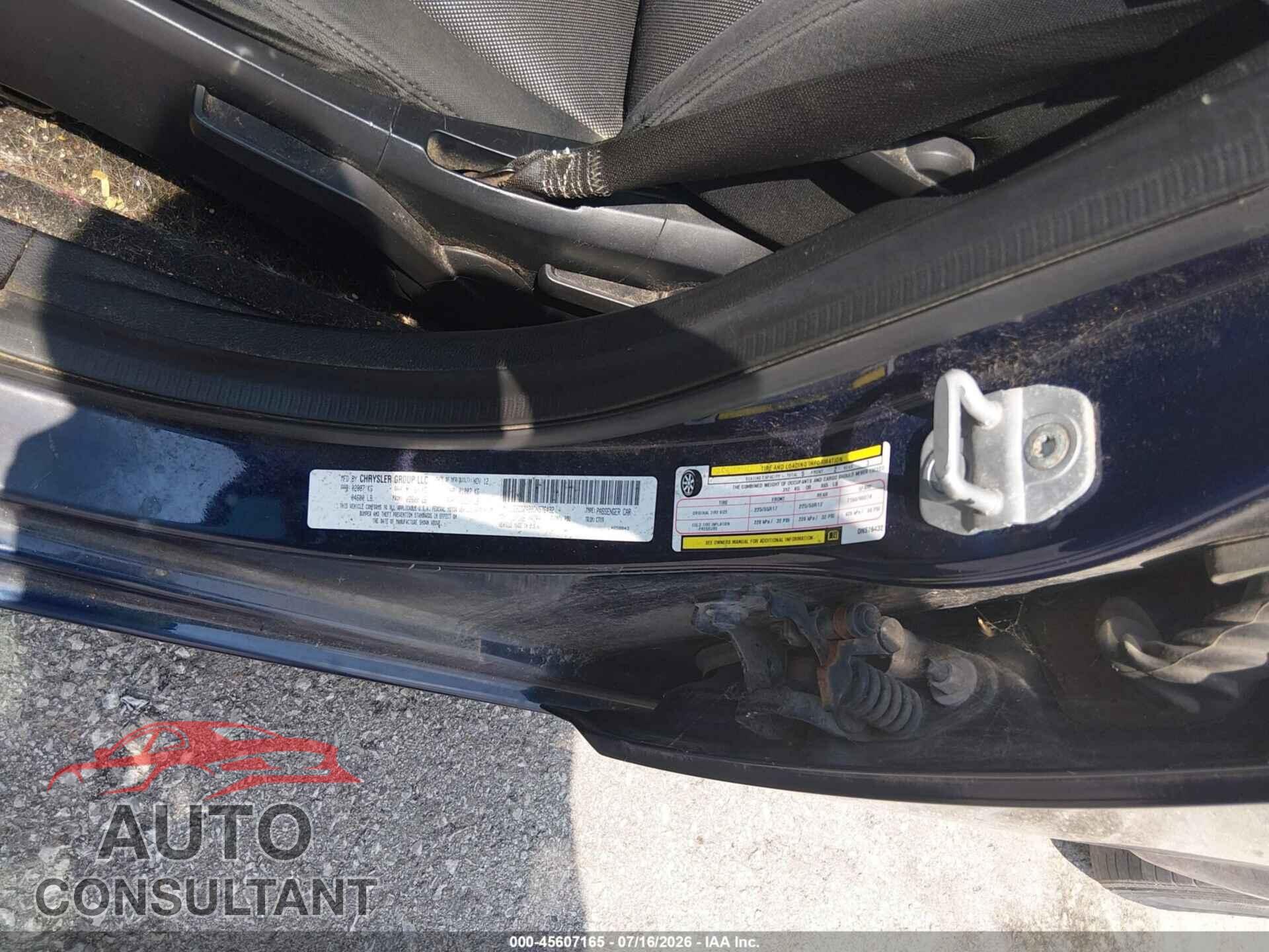 DODGE AVENGER 2013 - 1C3CDZAB9DN576432