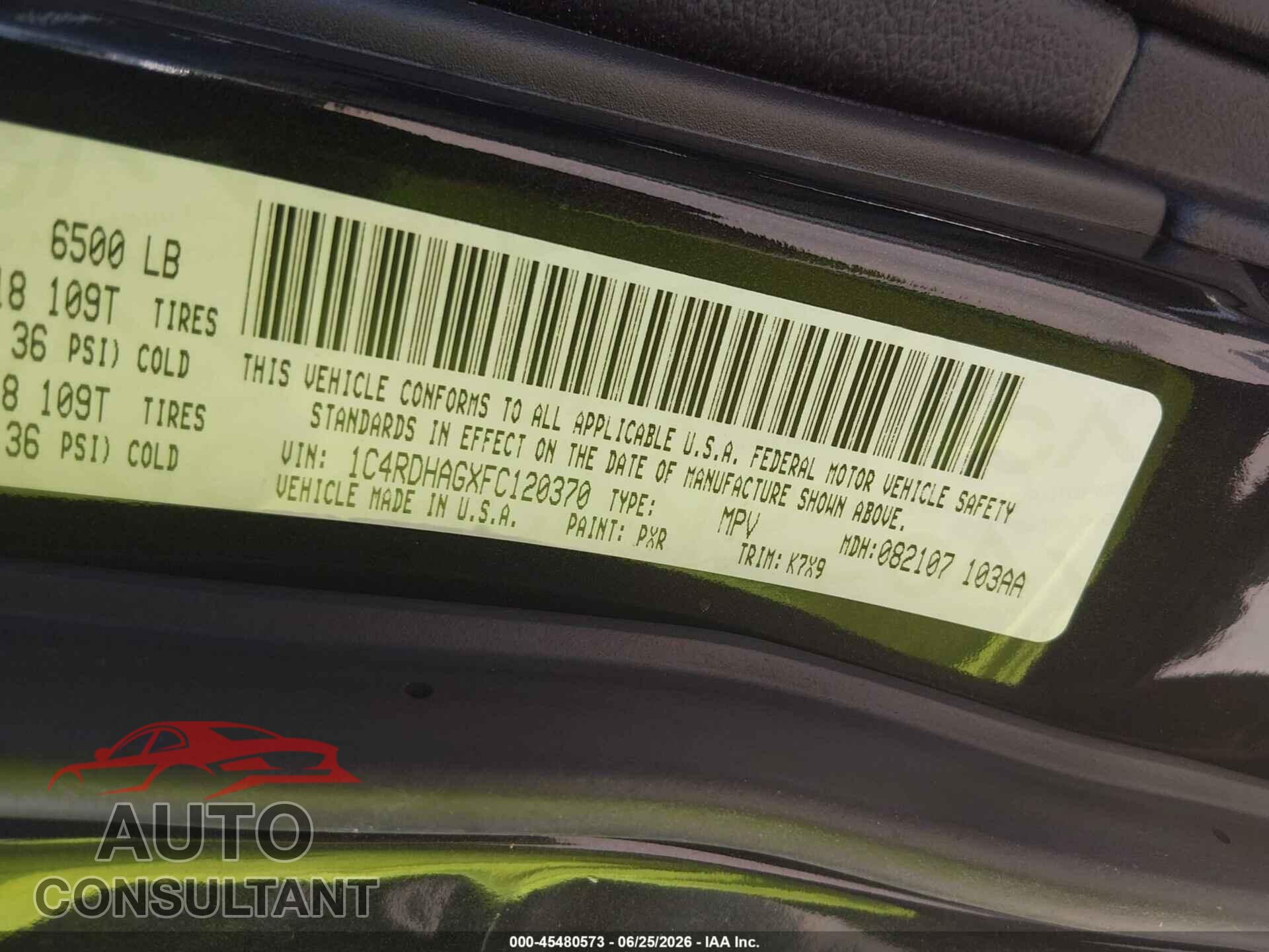 DODGE DURANGO 2015 - 1C4RDHAGXFC120370