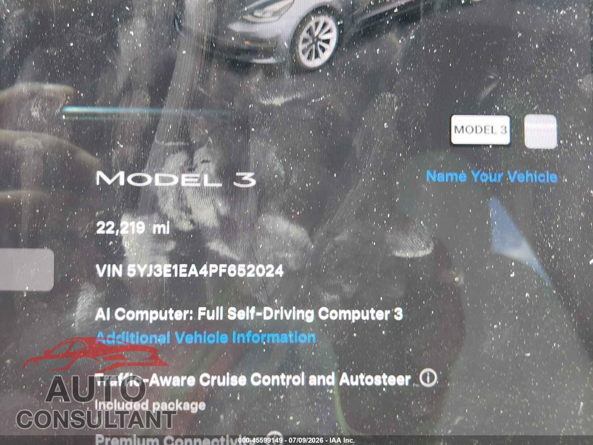 TESLA MODEL 3 2023 - 5YJ3E1EA4PF652024