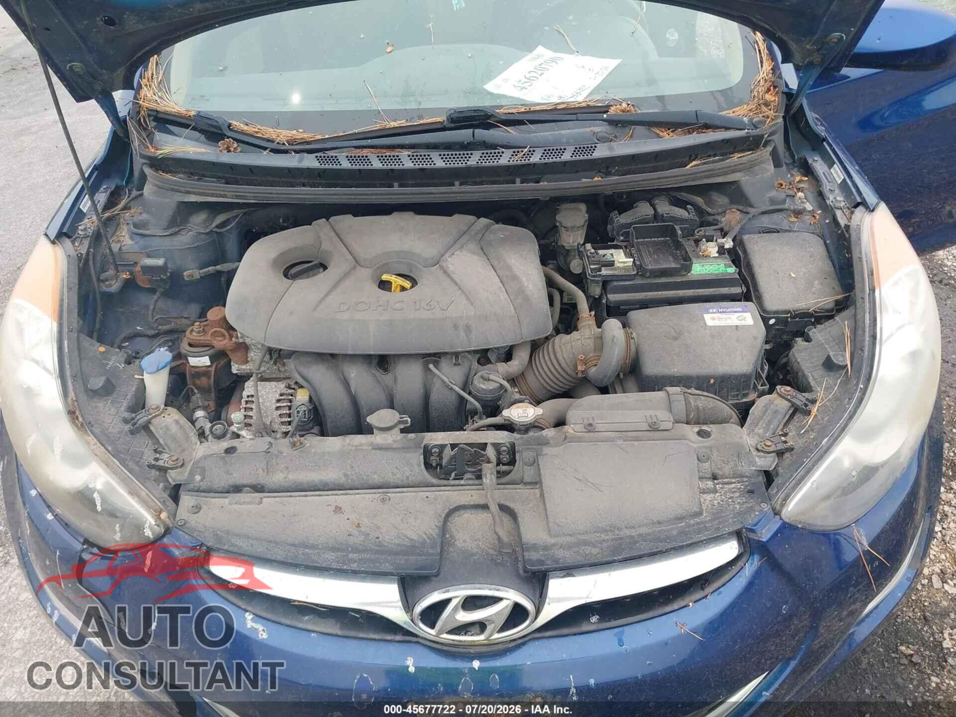 HYUNDAI ELANTRA 2013 - KMHDH4AE0DU762797