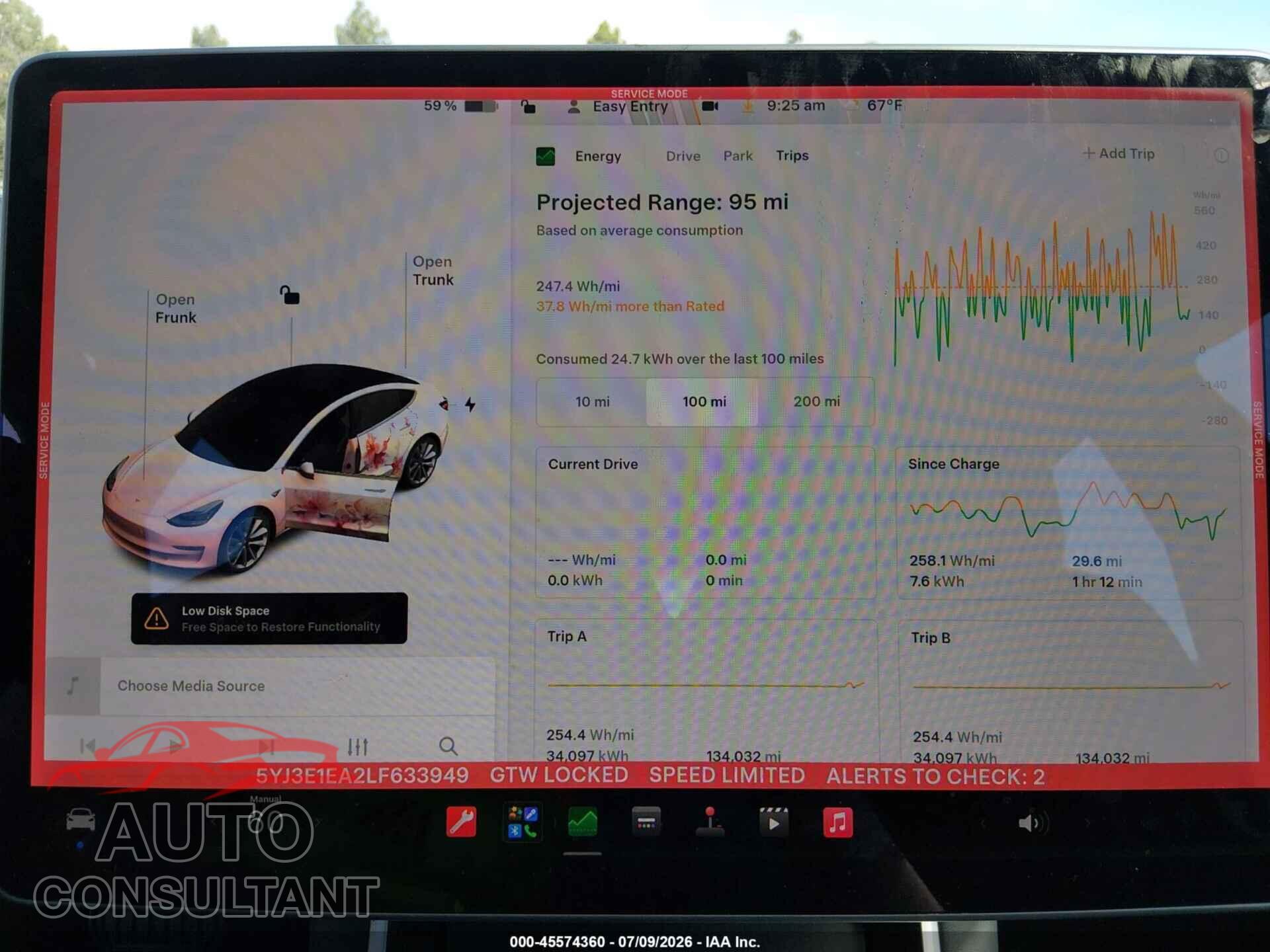 TESLA MODEL 3 2020 - 5YJ3E1EA2LF633949