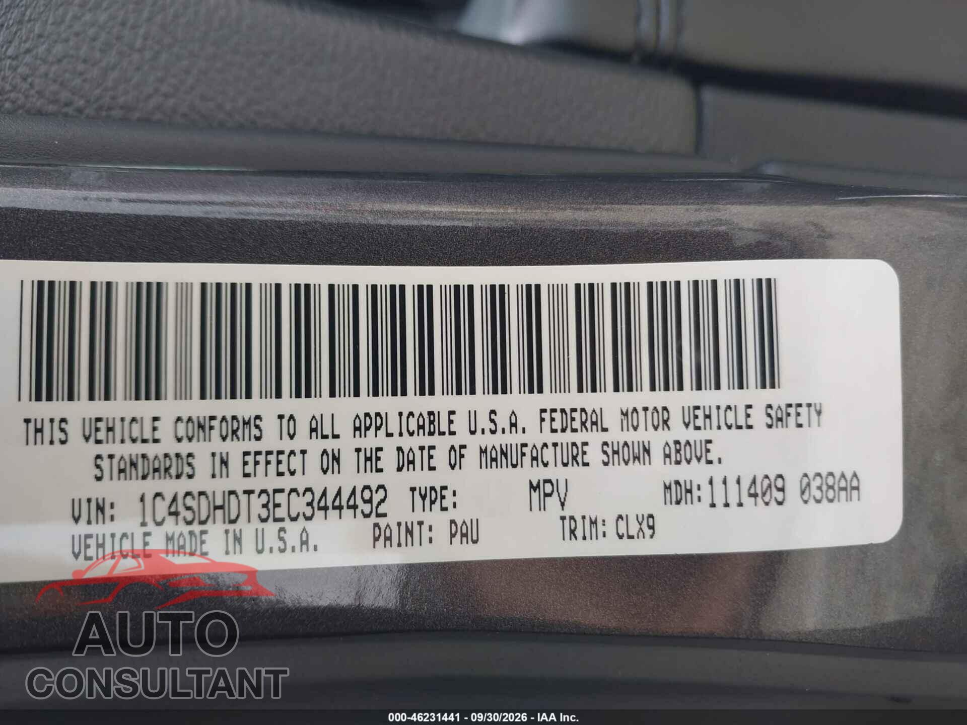 DODGE DURANGO 2014 - 1C4SDHDT3EC344492