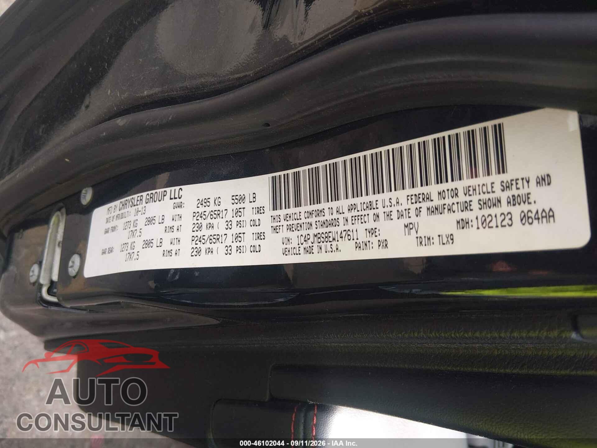 JEEP CHEROKEE 2014 - 1C4PJMBS8EW147611