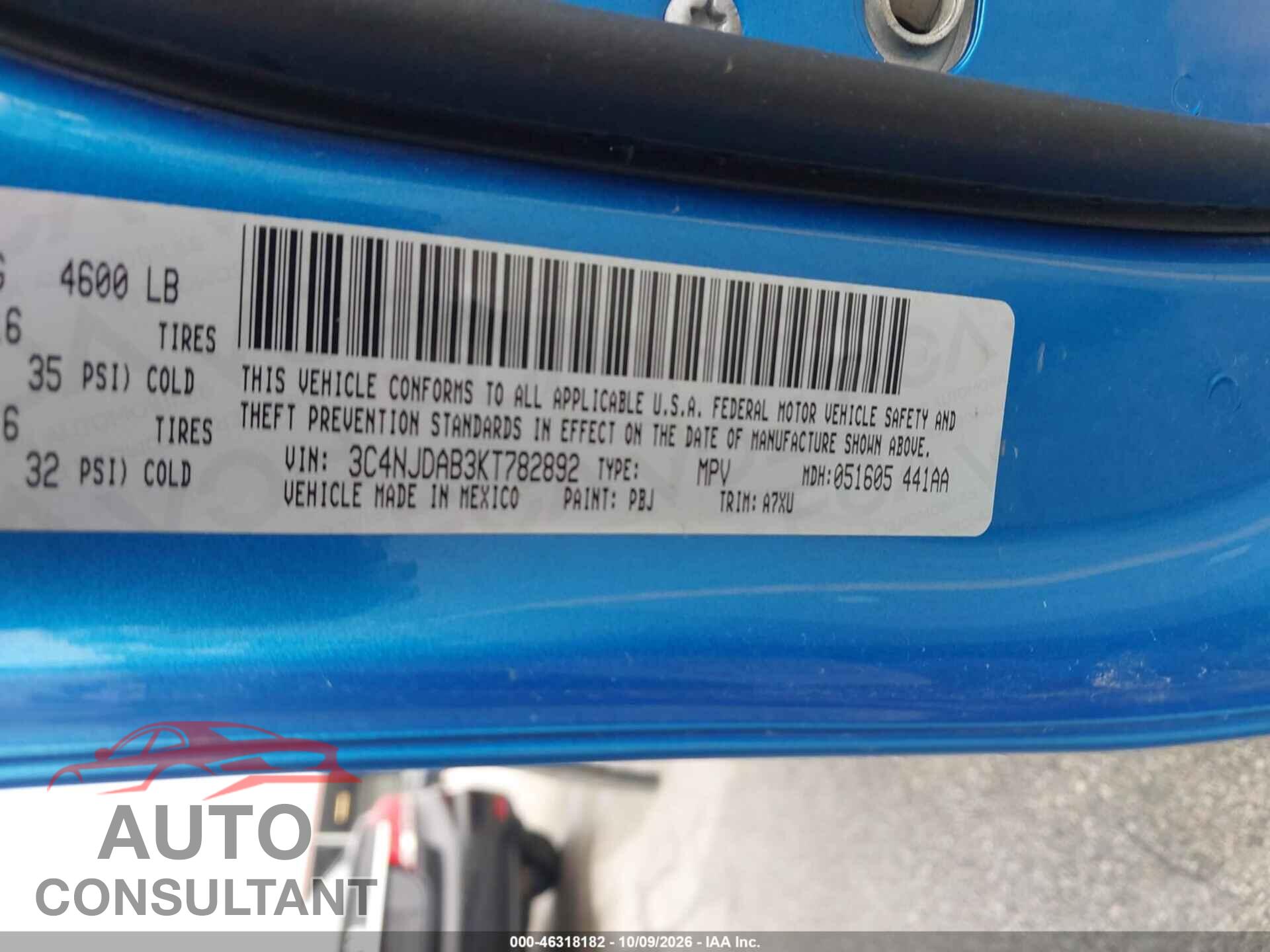 JEEP COMPASS 2019 - 3C4NJDAB3KT782892