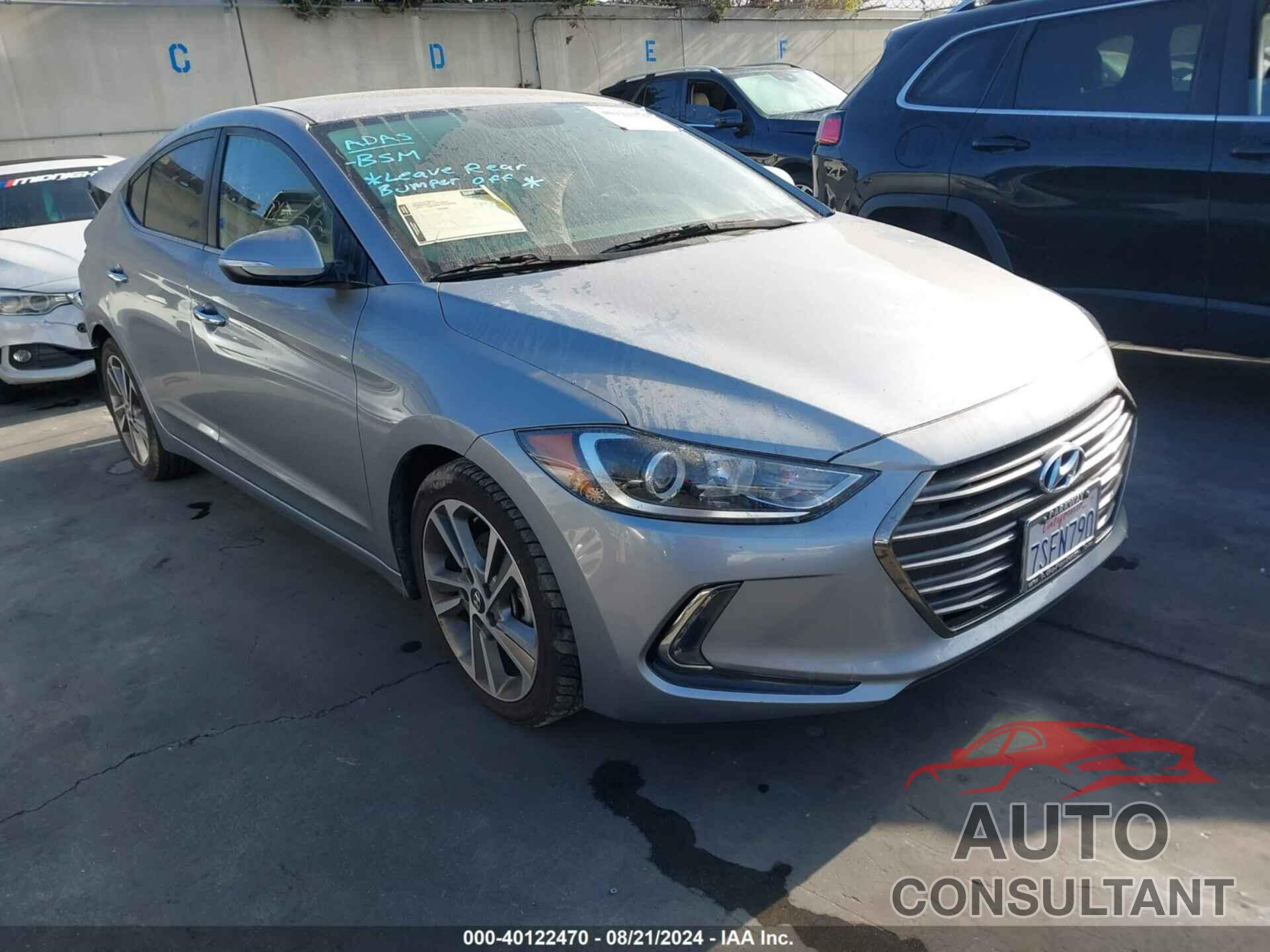 HYUNDAI ELANTRA 2017 - 5NPD84LF8HH039449