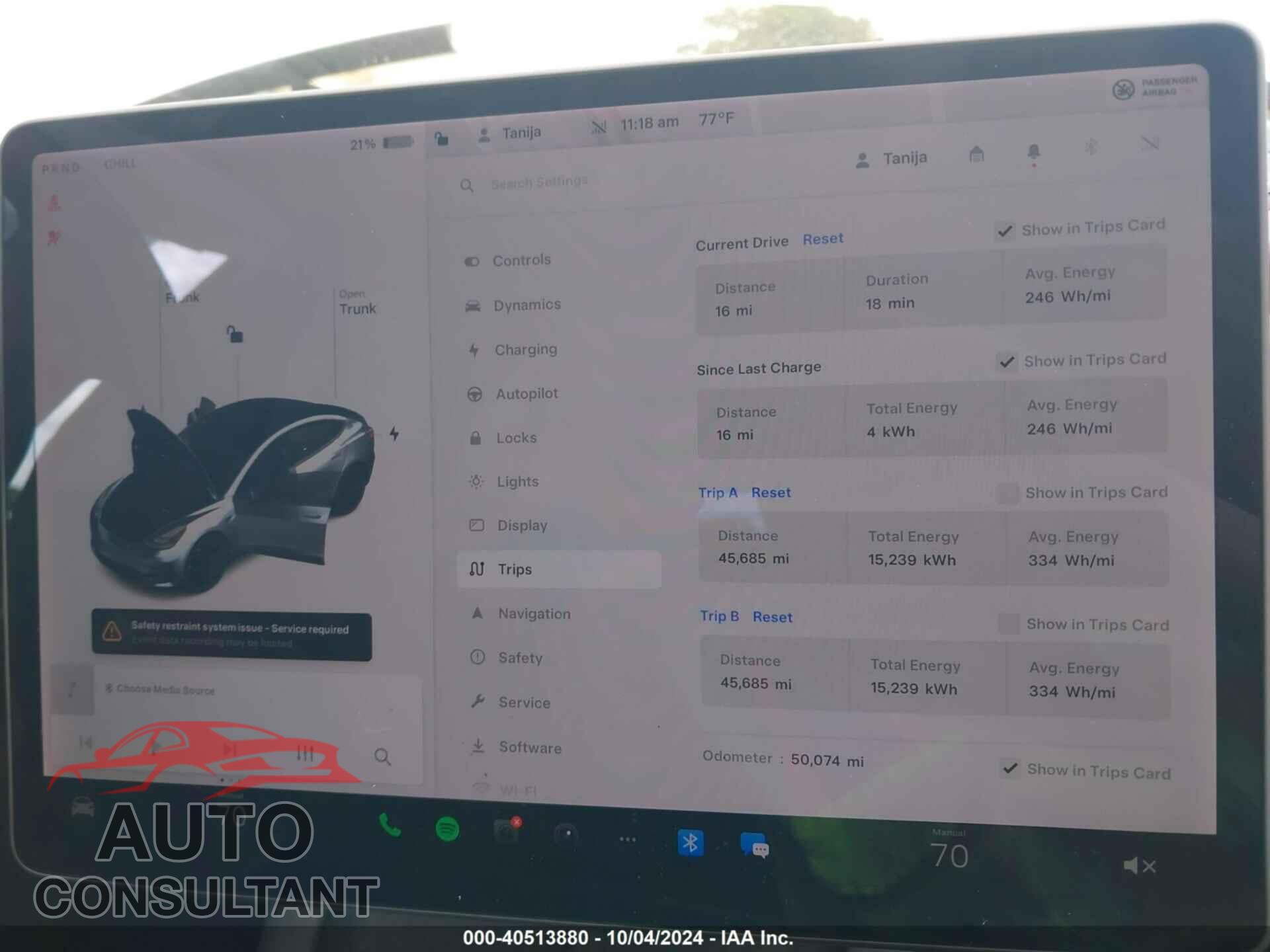 TESLA MODEL 3 2021 - 5YJ3E1EC4MF097329