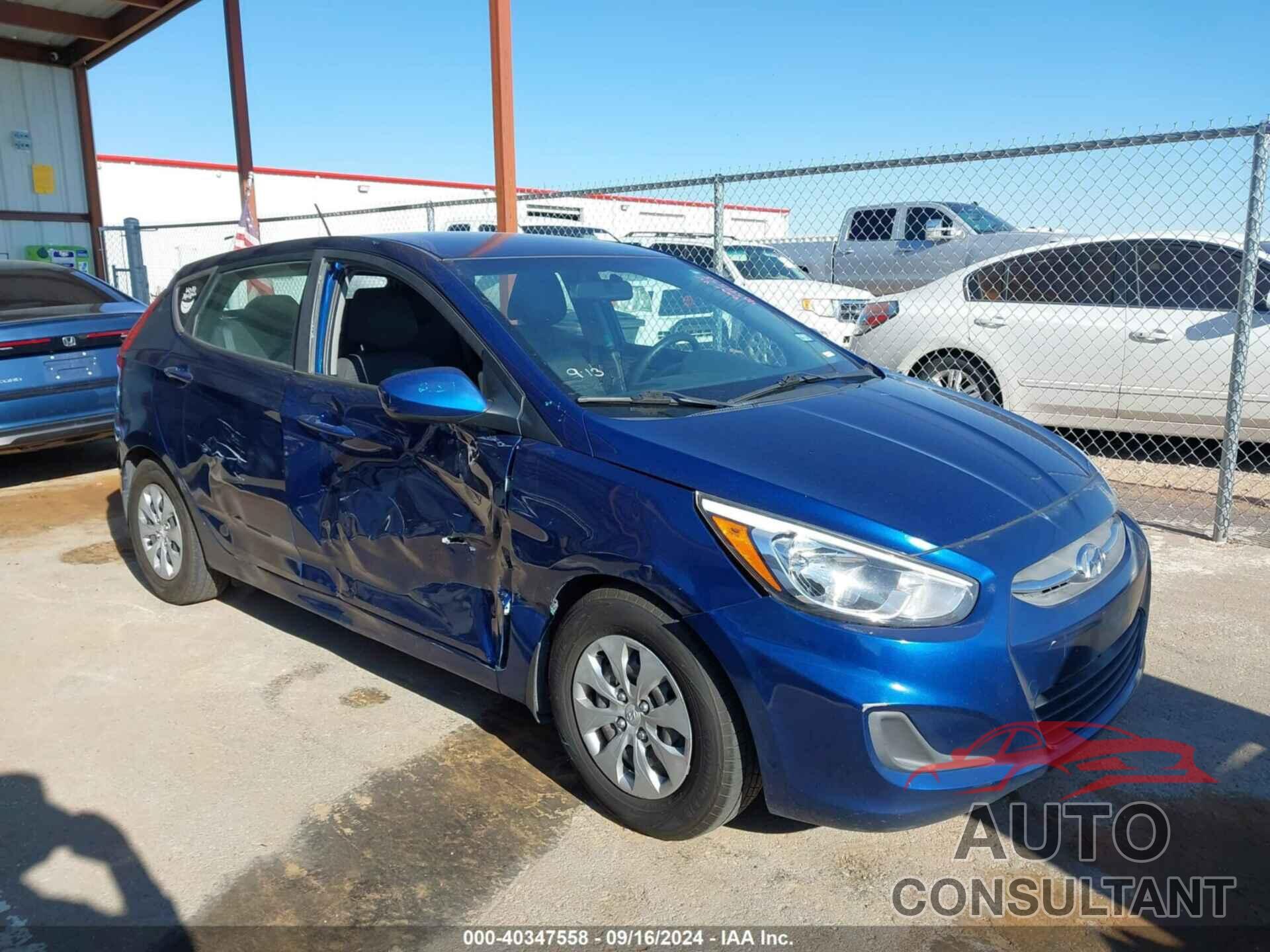 HYUNDAI ACCENT 2017 - KMHCT5AE5HU344726