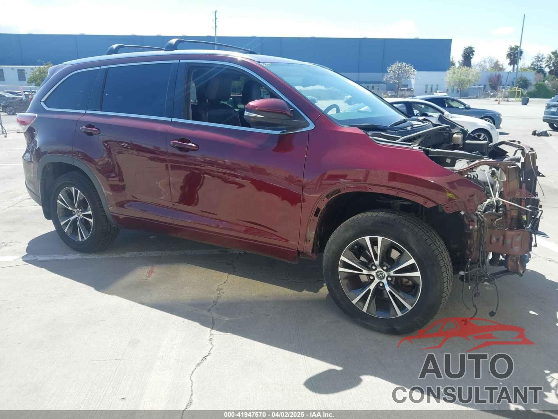 TOYOTA HIGHLANDER 2016 - 5TDJKRFH0GS231780