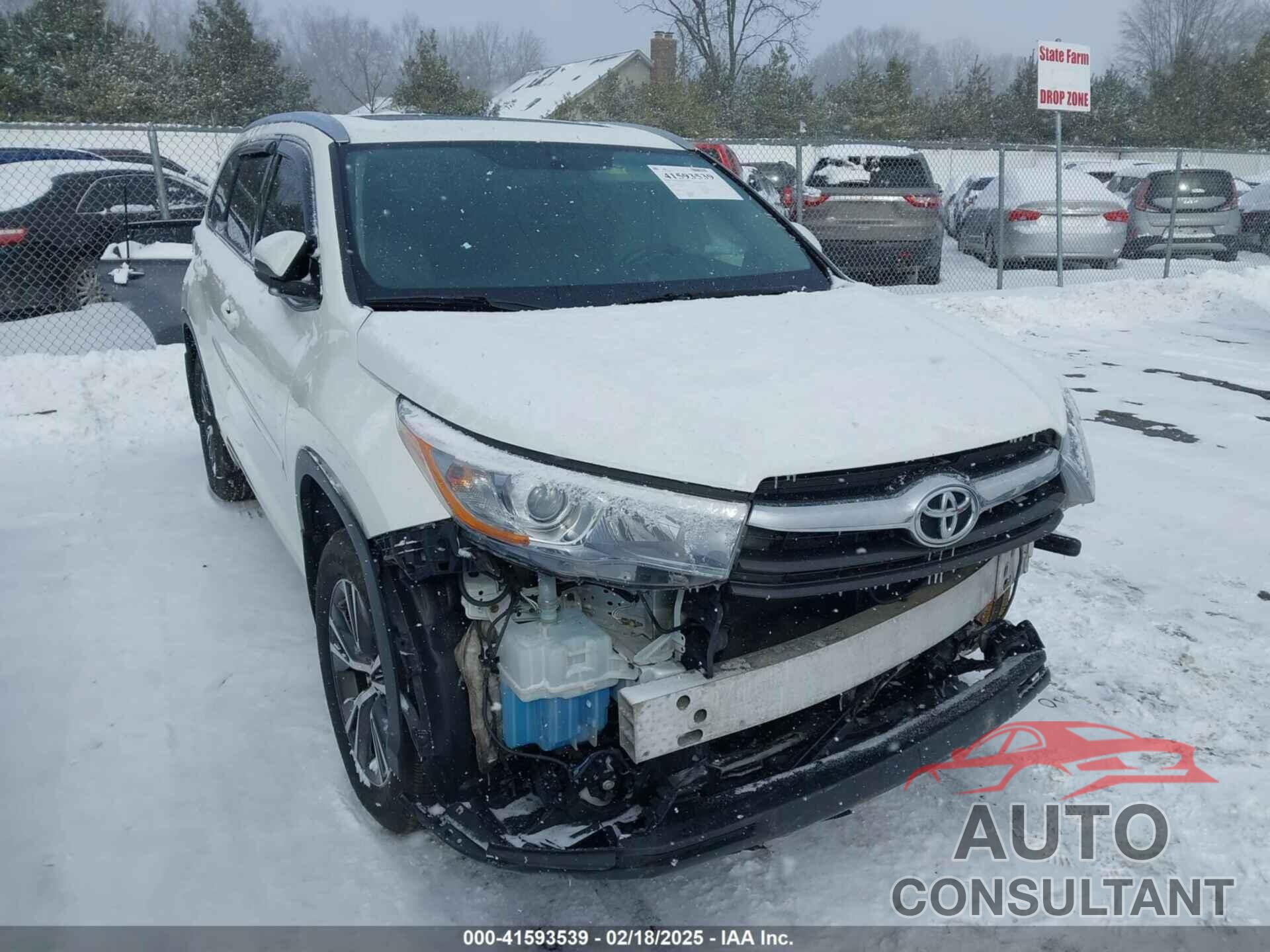 TOYOTA HIGHLANDER 2016 - 5TDJKRFH5GS328702