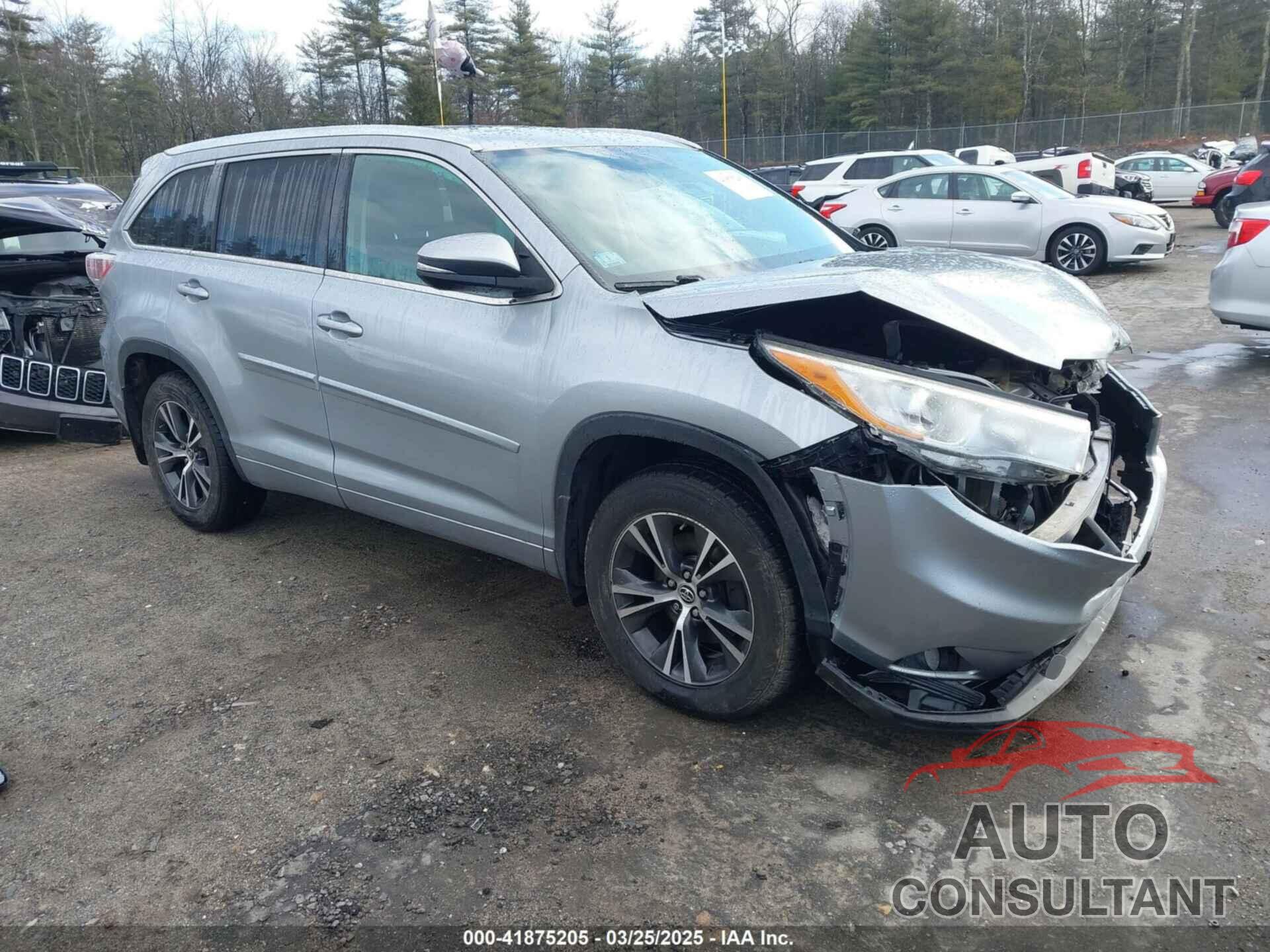 TOYOTA HIGHLANDER 2016 - 5TDJKRFH1GS257496