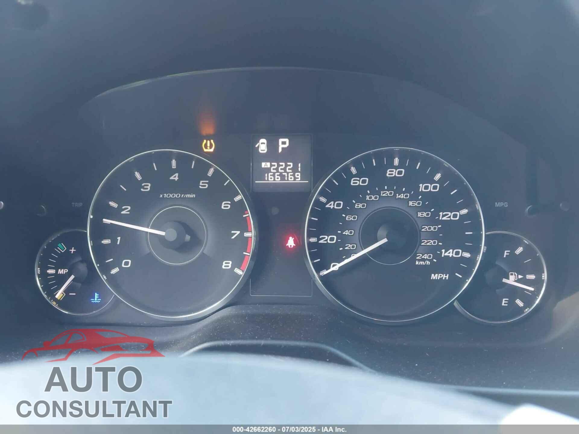 SUBARU OUTBACK 2012 - 4S4BRHEC8C3241741