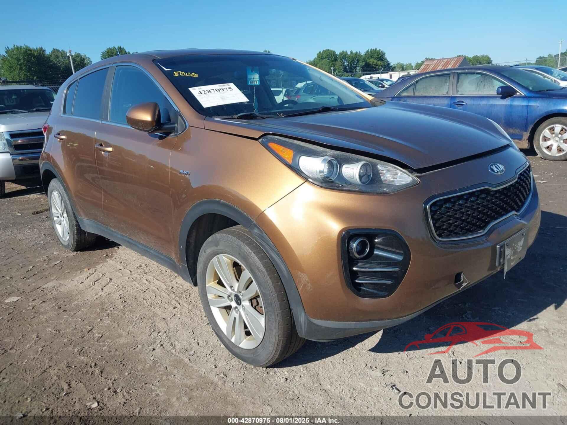 KIA SPORTAGE 2017 - KNDPMCAC0H7038456