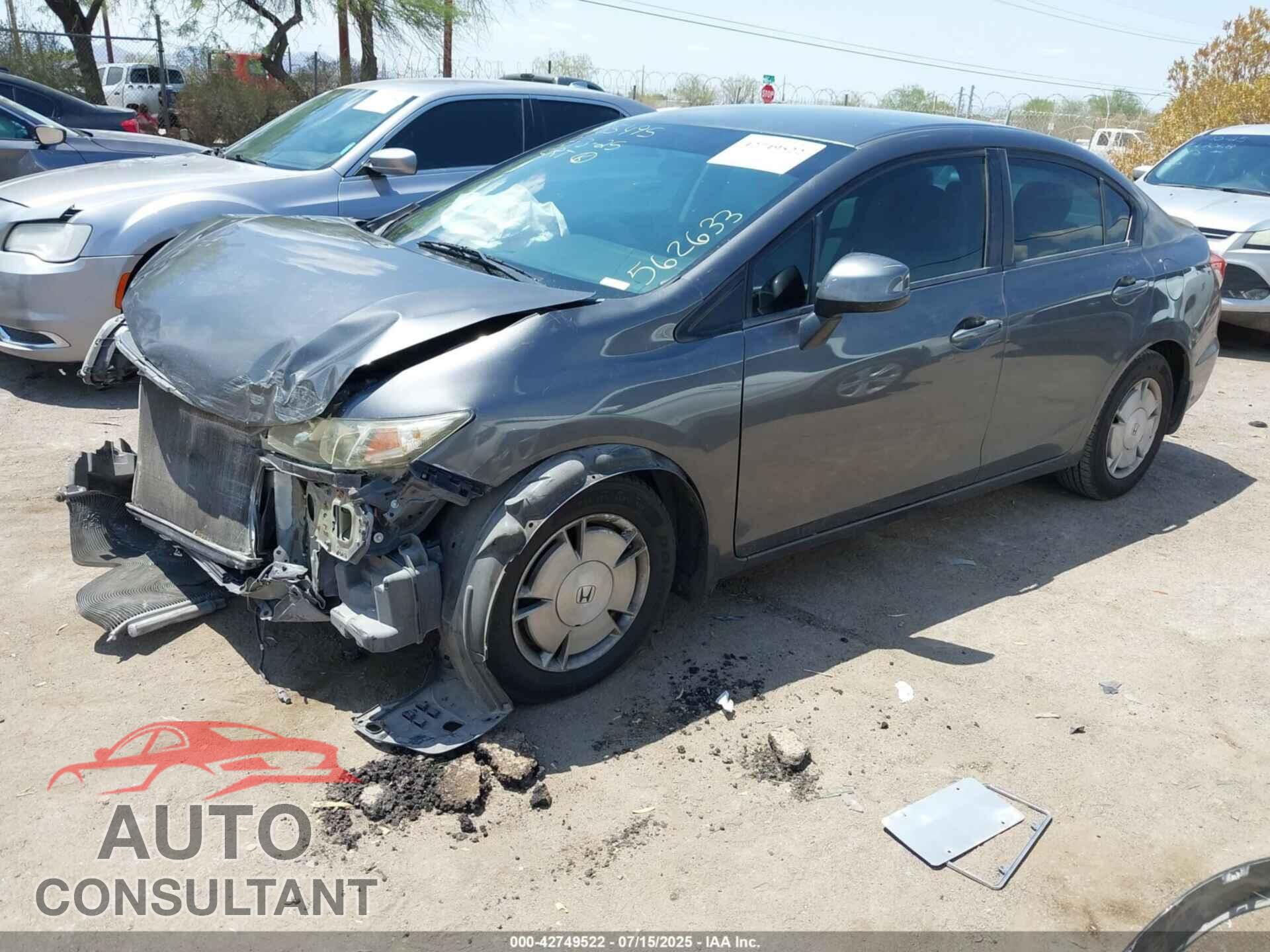 HONDA CIVIC 2013 - 2HGFB2F6XDH562633