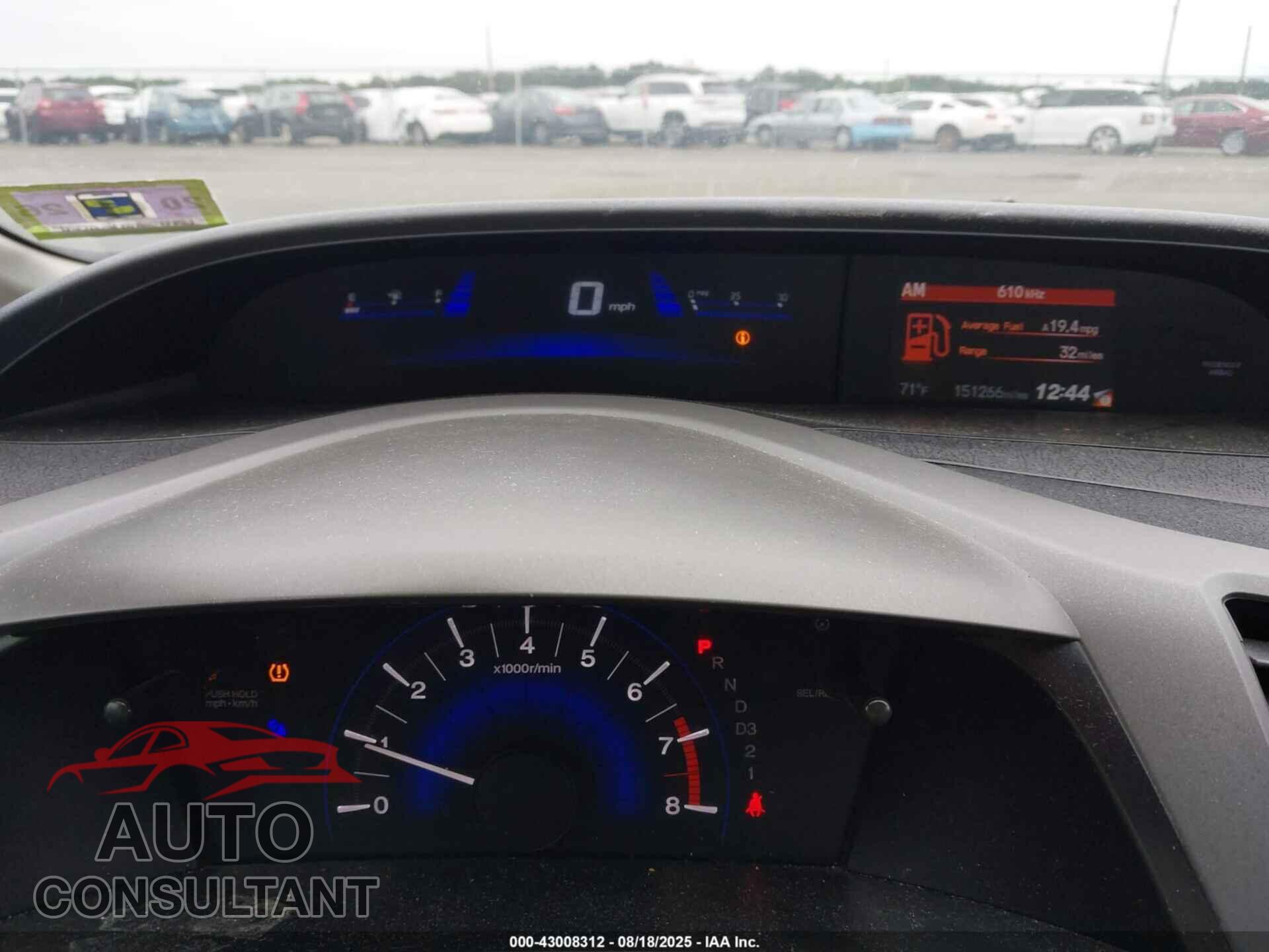 HONDA CIVIC 2012 - 19XFB2F92CE337545