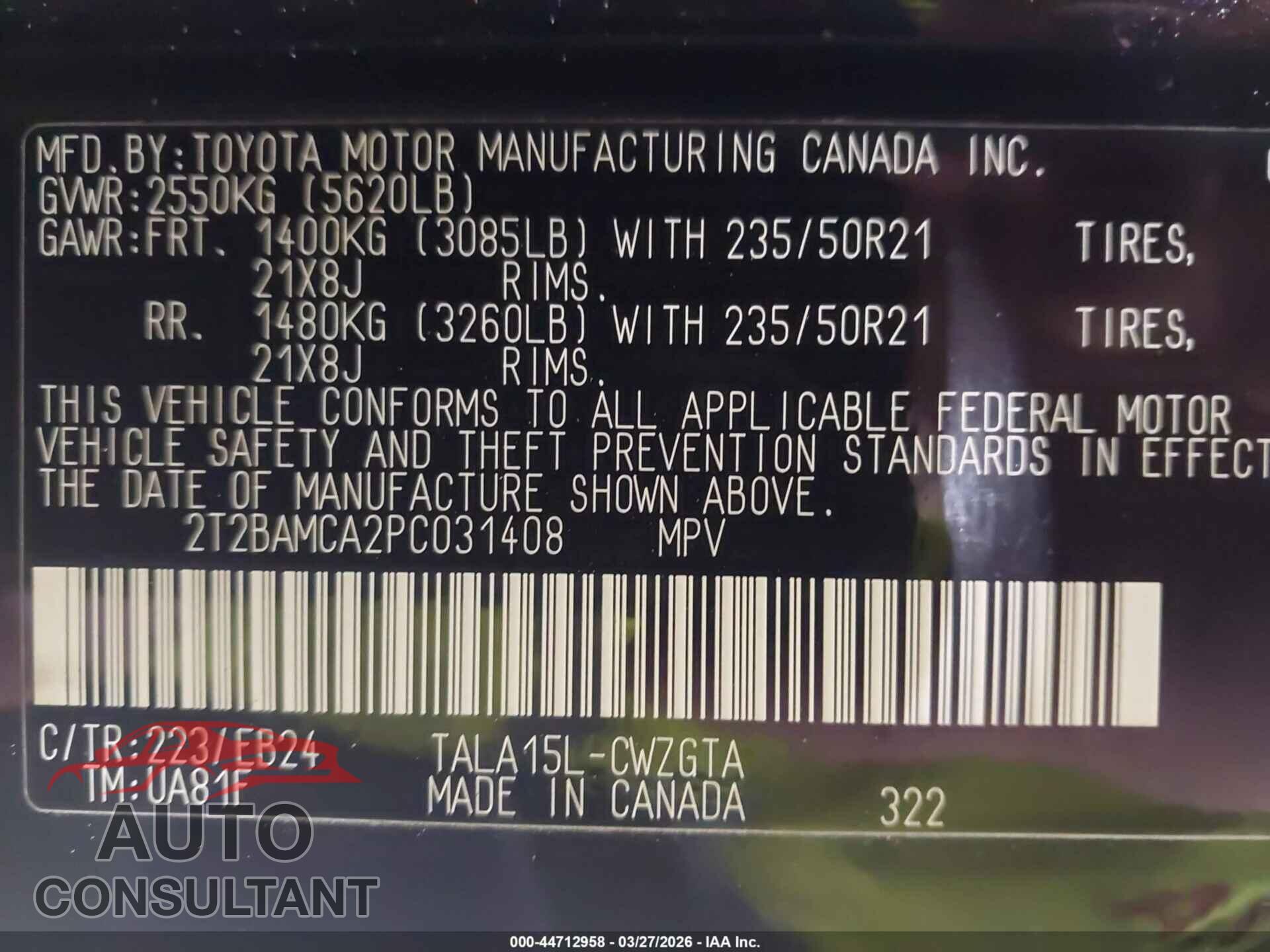 LEXUS RX 350 2023 - 2T2BAMCA2PC031408