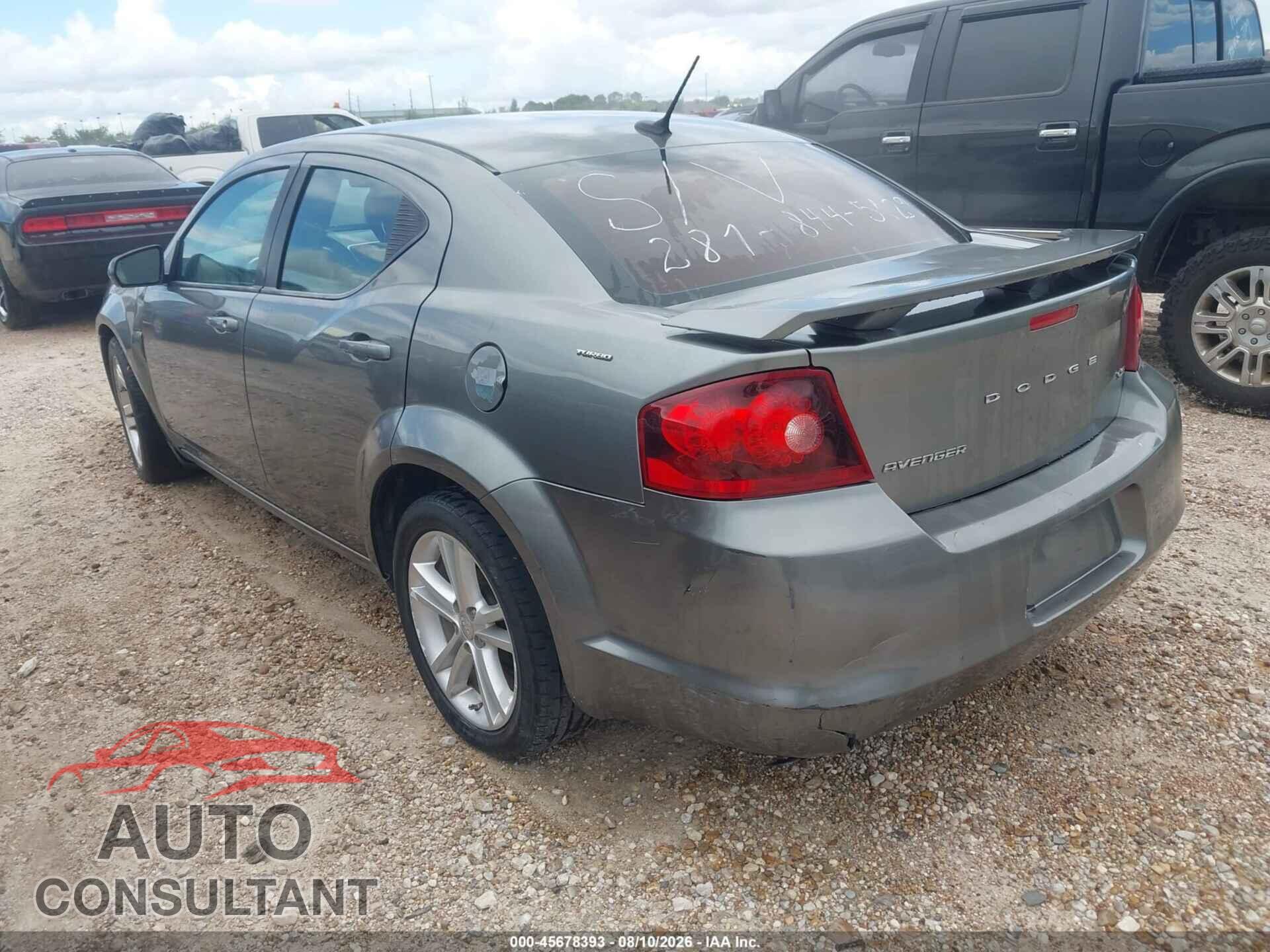 DODGE AVENGER 2013 - 1C3CDZCB2DN556701