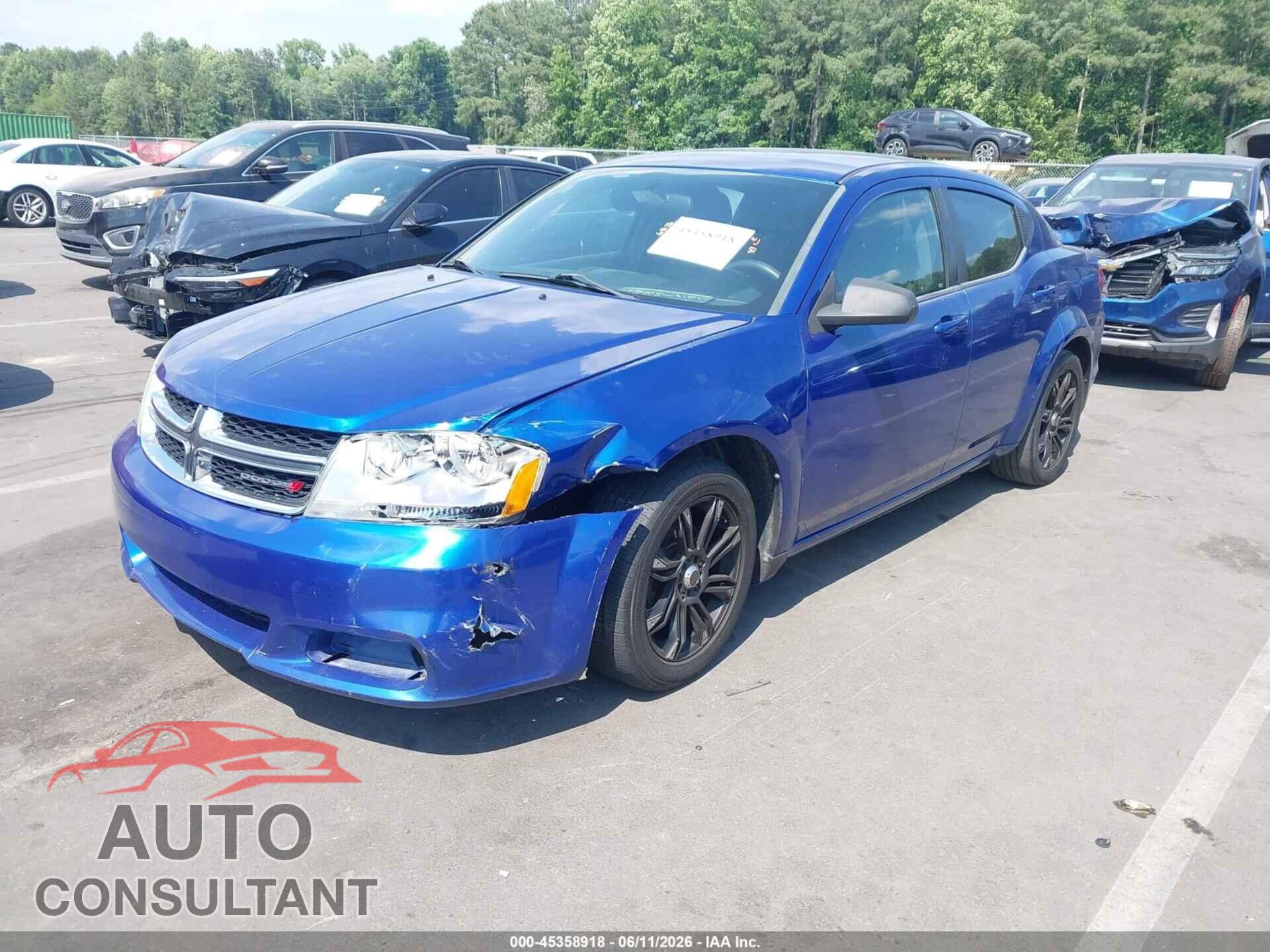 DODGE AVENGER 2013 - 1C3CDZAB8DN637642