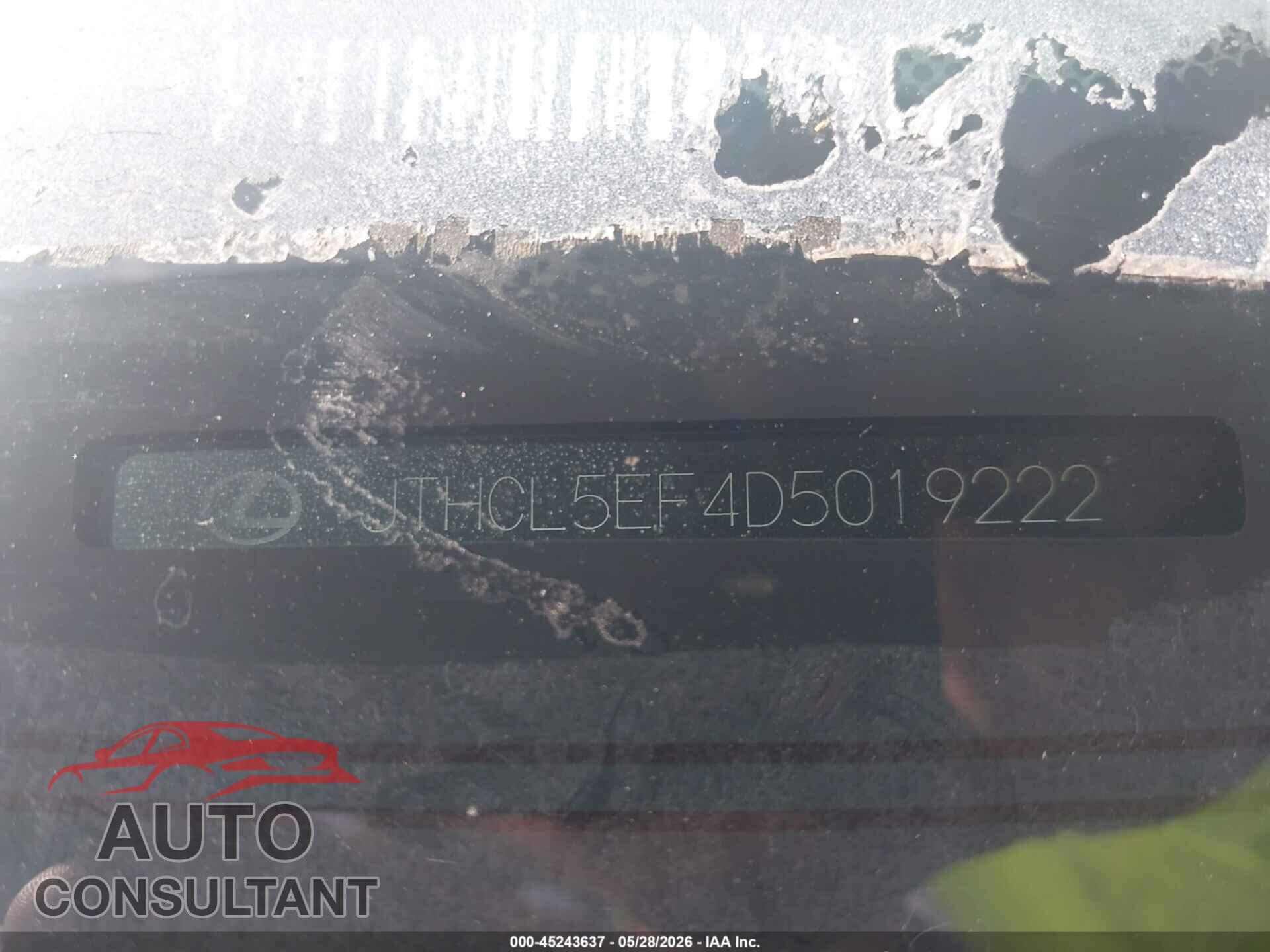LEXUS LS 460 2013 - JTHCL5EF4D5019222