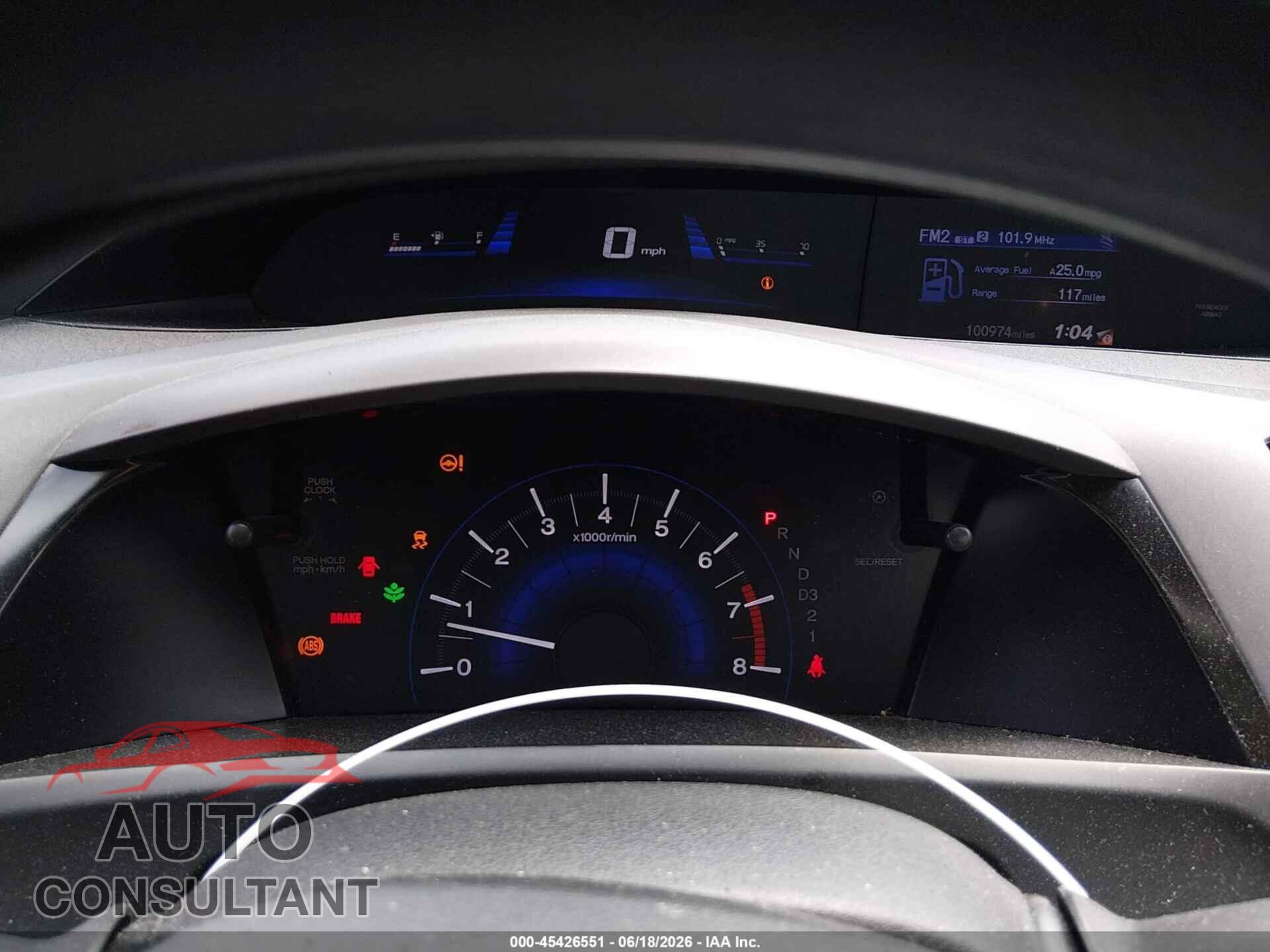 HONDA CIVIC 2012 - 2HGFB2F56CH532955
