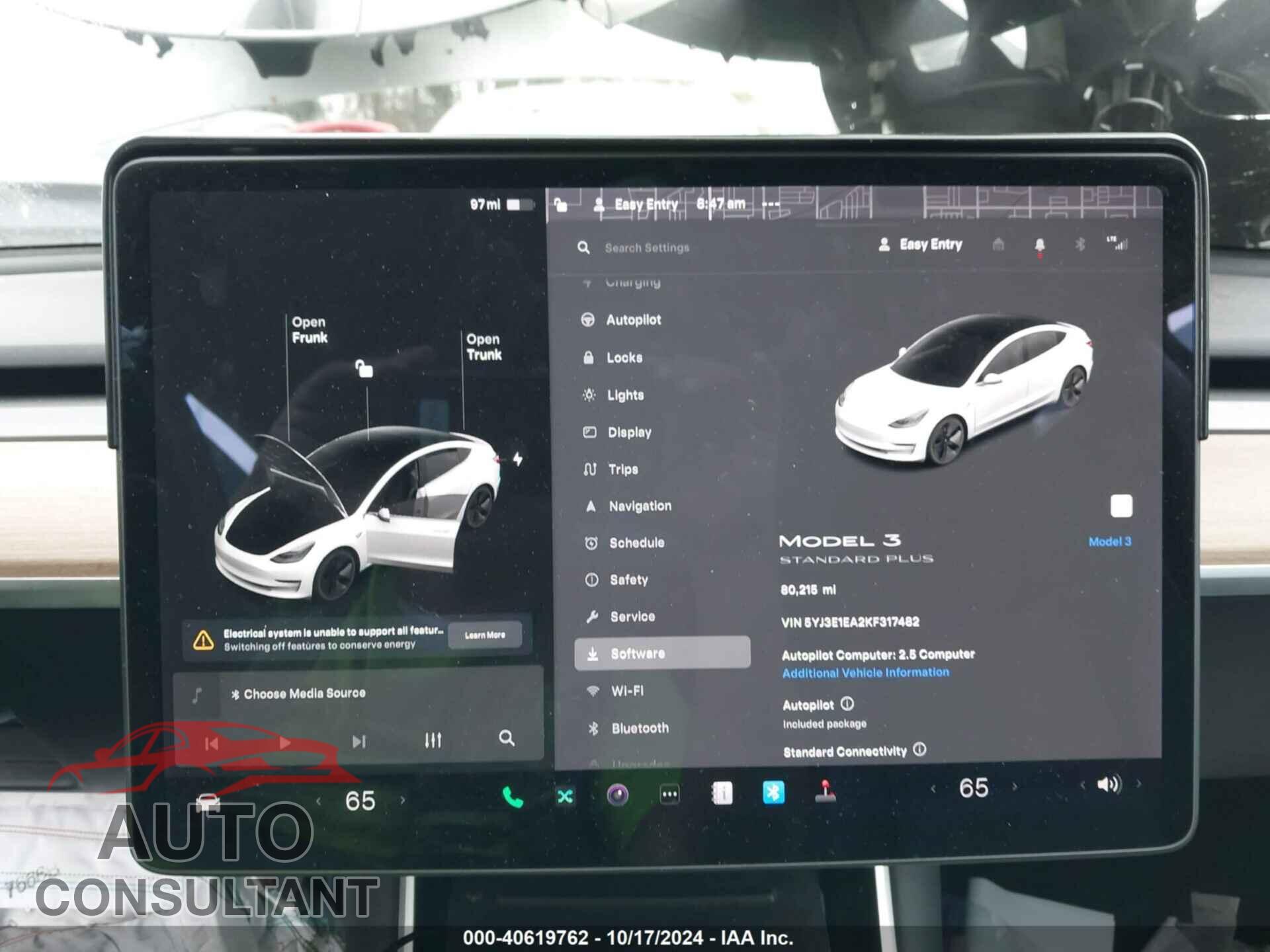 TESLA MODEL 3 2019 - 5YJ3E1EA2KF317482