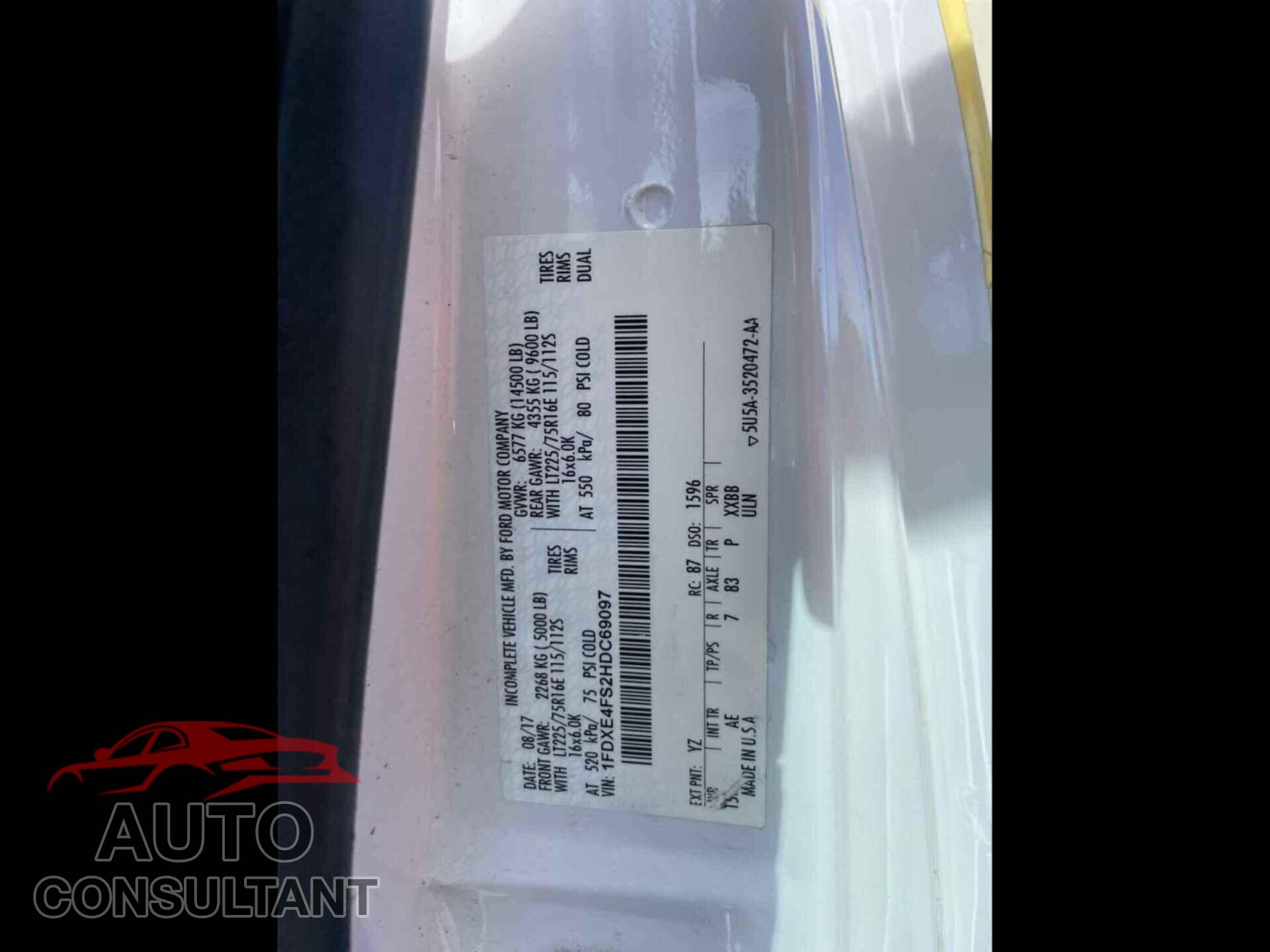 FORD ECONOLINE 2017 - 1FDXE4FS2HDC69097