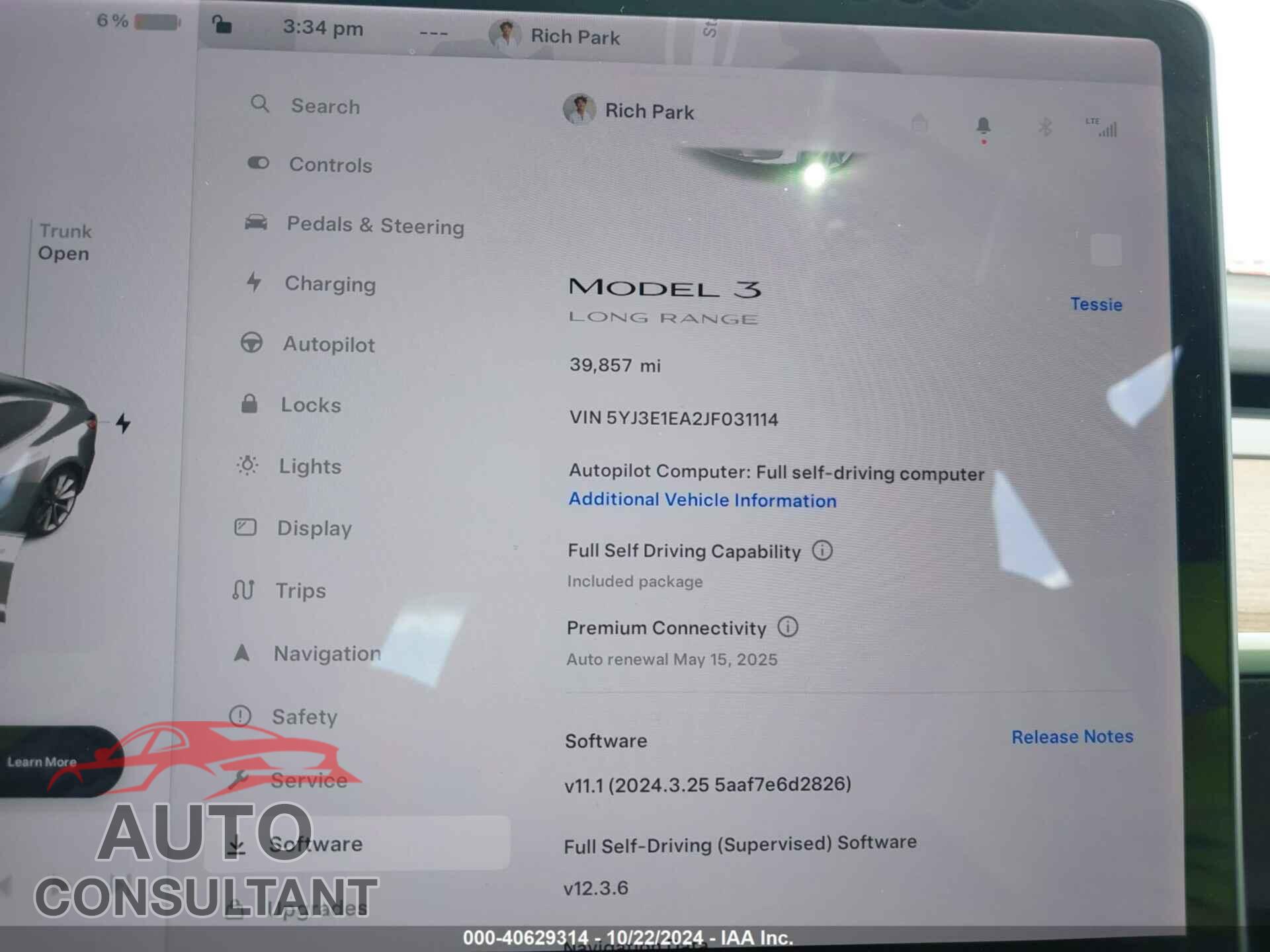TESLA MODEL 3 2018 - 5YJ3E1EA2JF031114