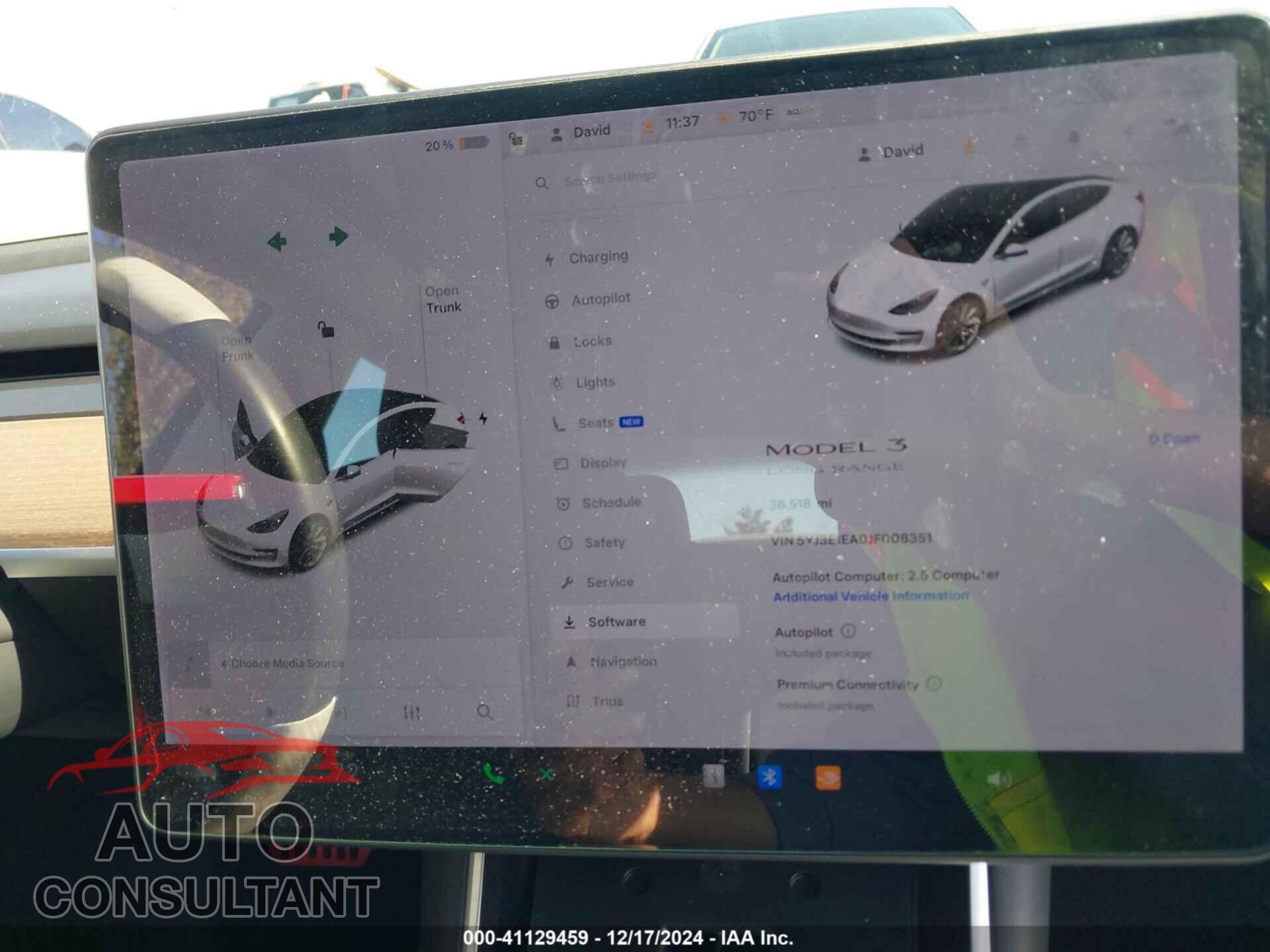 TESLA MODEL 3 2018 - 5YJ3E1EA0JF008351
