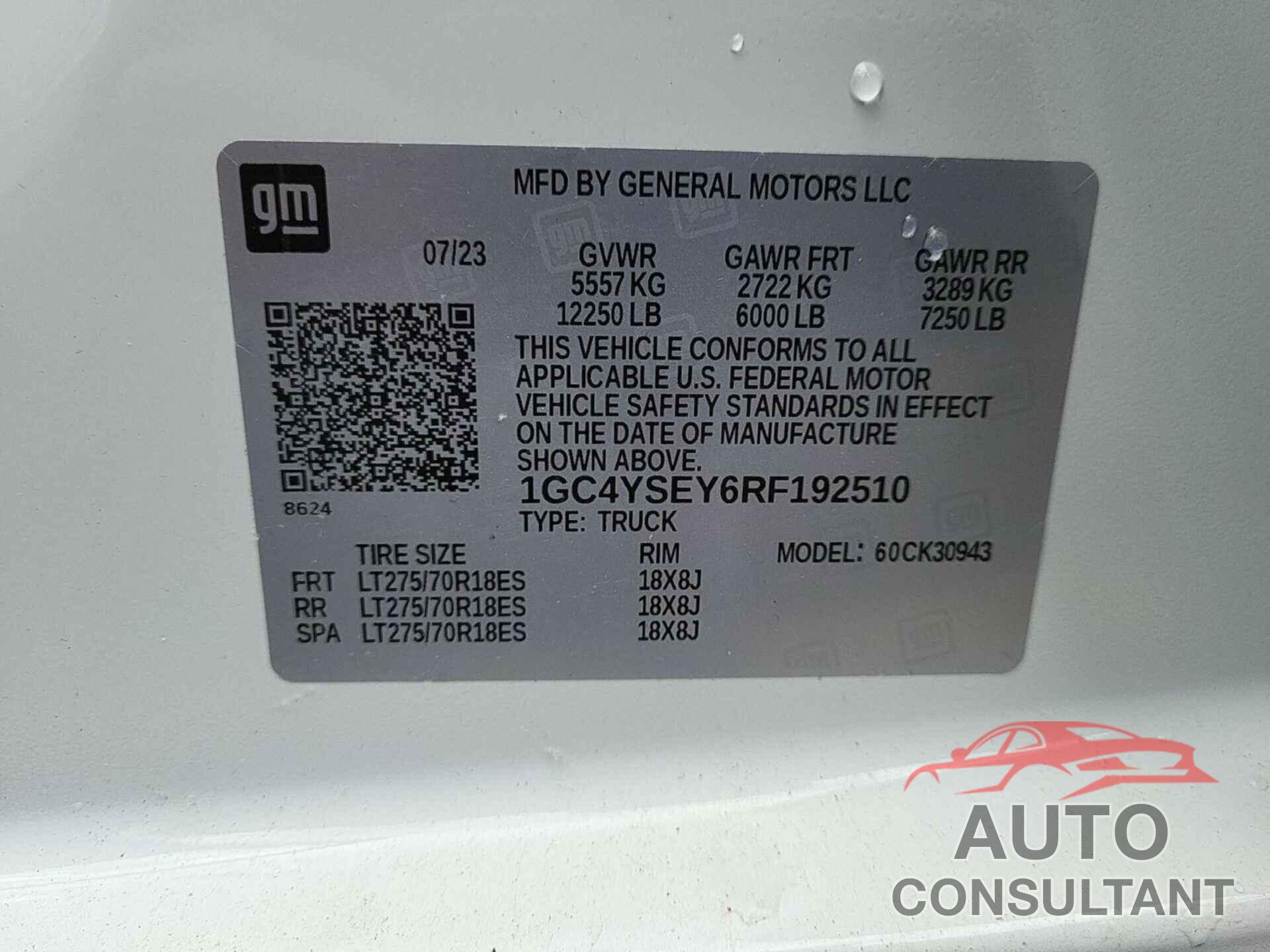 CHEVROLET SILVERADO 2024 - 1GC4YSEY6RF192510