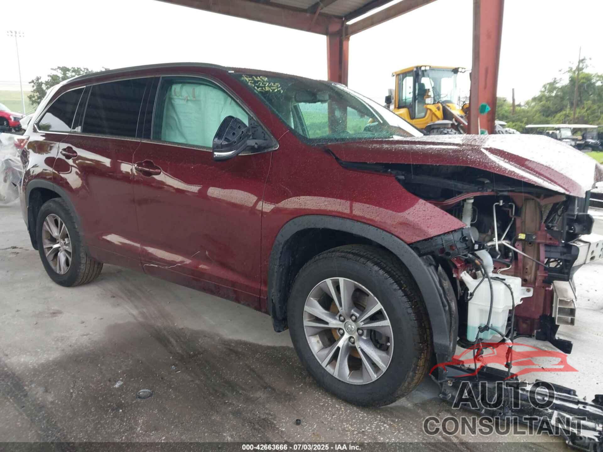 TOYOTA HIGHLANDER 2014 - 5TDJKRFH7ES019682