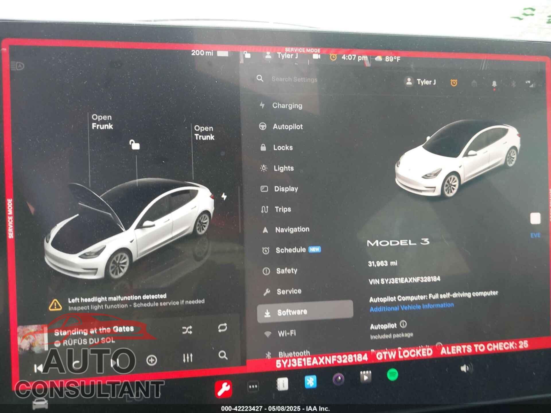 TESLA MODEL 3 2022 - 5YJ3E1EAXNF328184