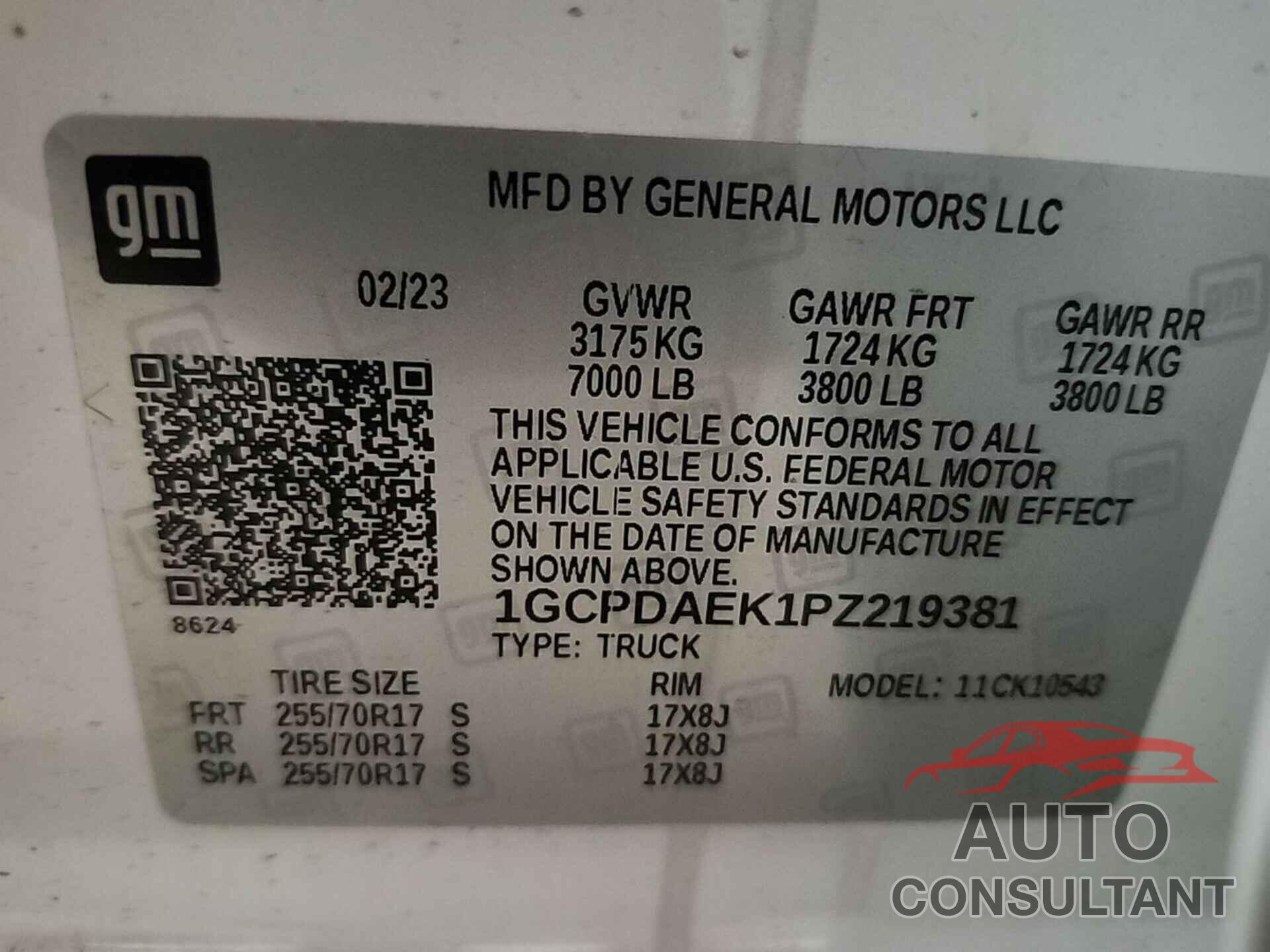 CHEVROLET SILVERADO 2023 - 1GCPDAEK1PZ219381