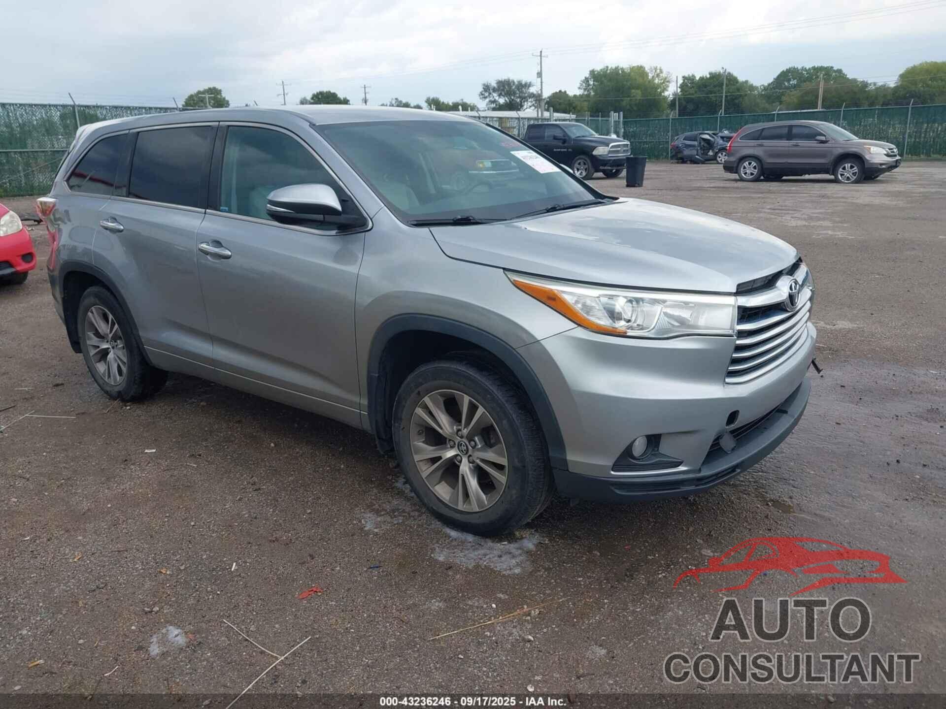 TOYOTA HIGHLANDER 2016 - 5TDBKRFH5GS286505