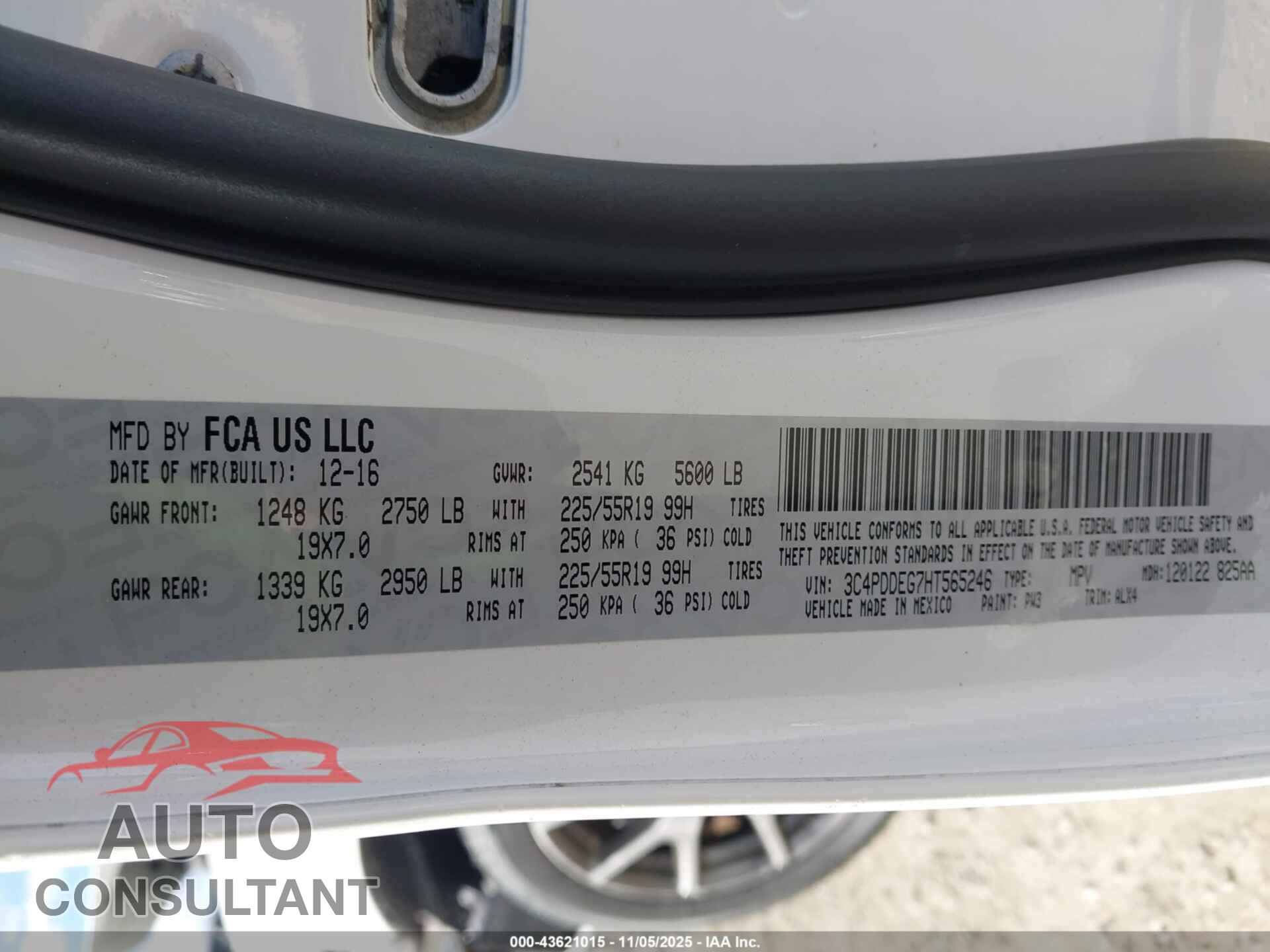 DODGE JOURNEY 2017 - 3C4PDDEG7HT565246