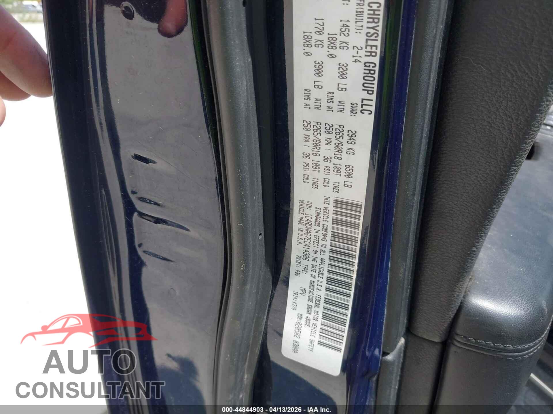 DODGE DURANGO 2014 - 1C4RDHAG7EC414386