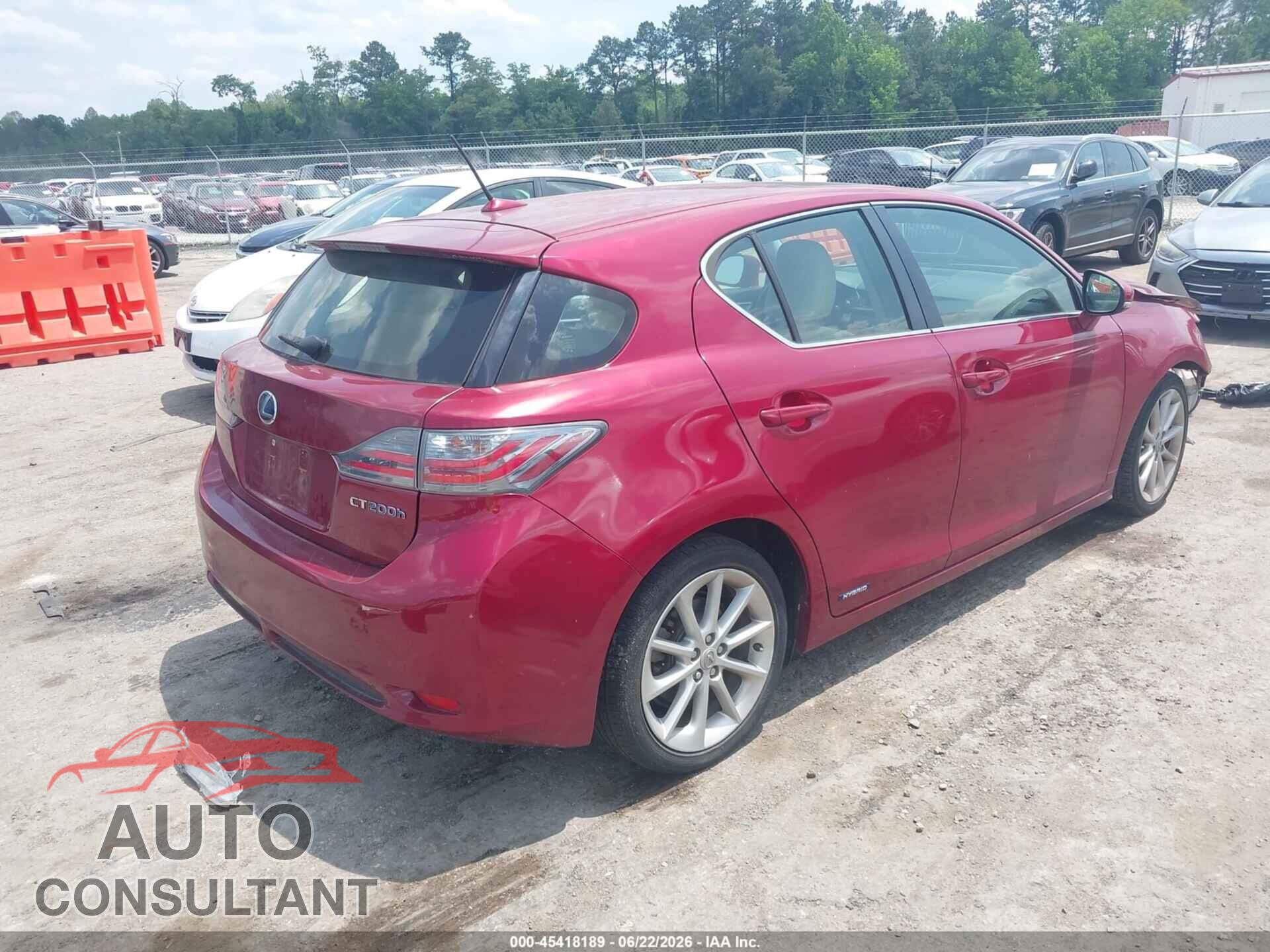 LEXUS CT 200H 2013 - JTHKD5BH6D2158221