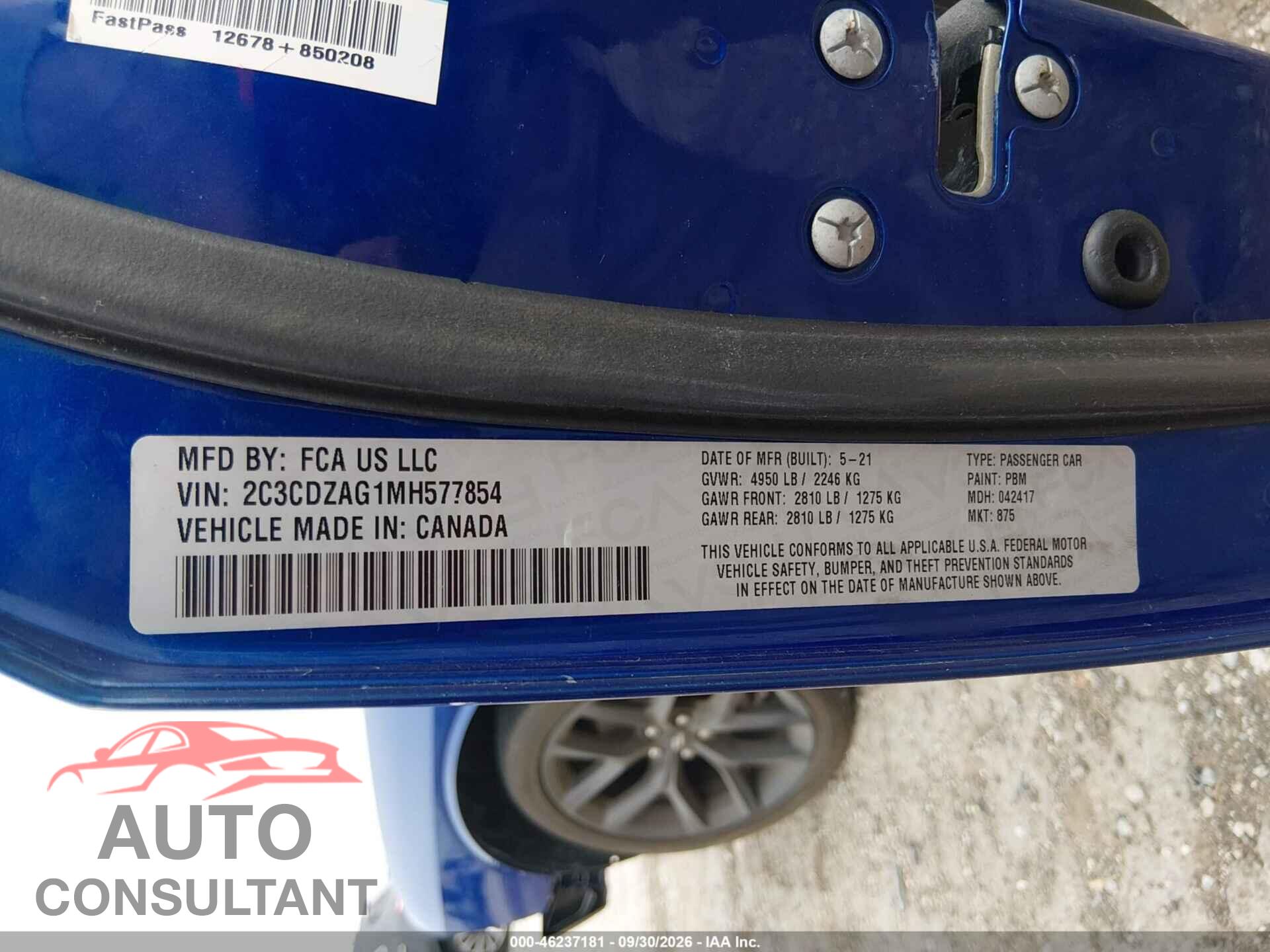 DODGE CHALLENGER 2021 - 2C3CDZAG1MH577854
