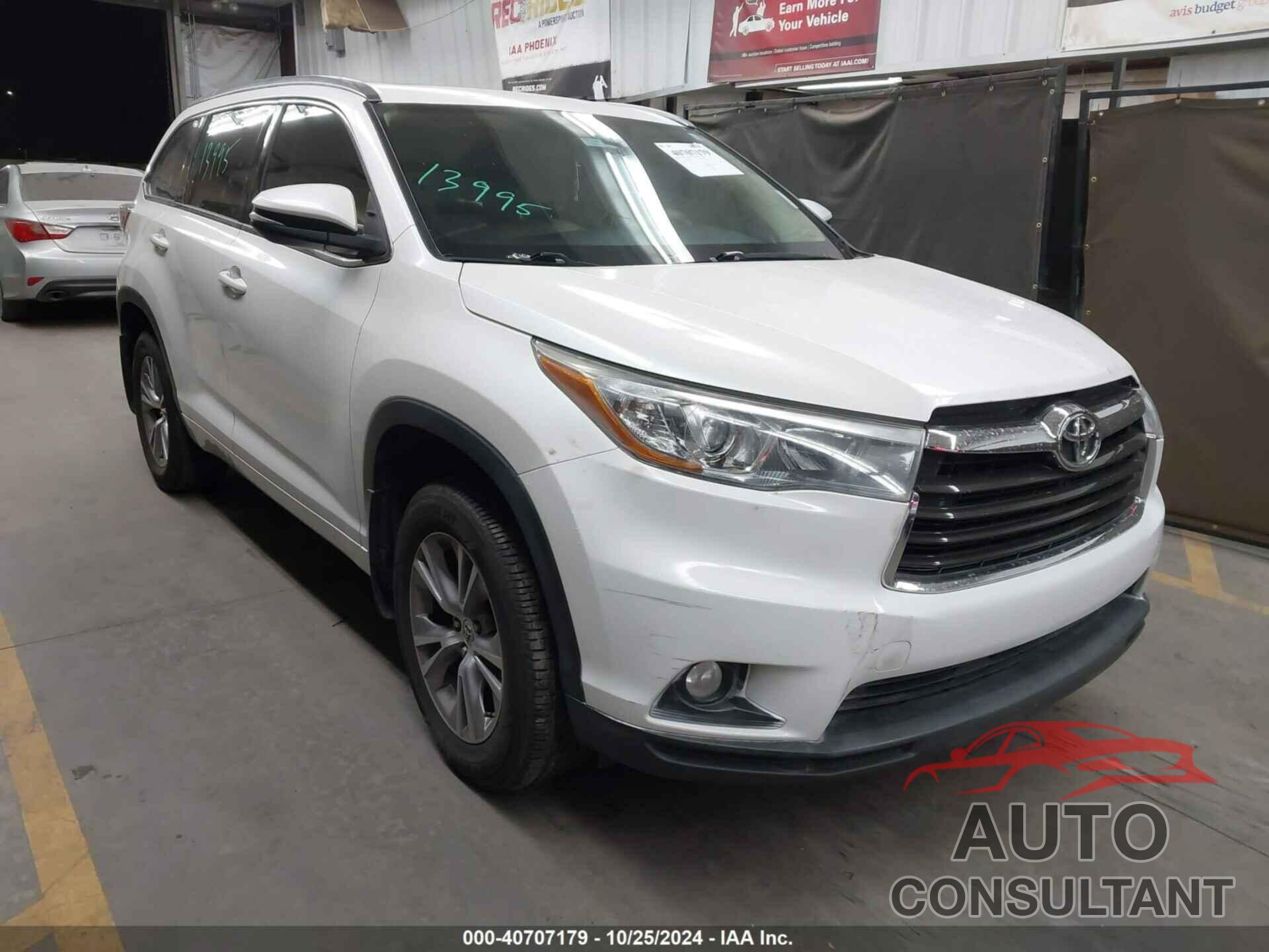 TOYOTA HIGHLANDER 2015 - 5TDKKRFH8FS072297