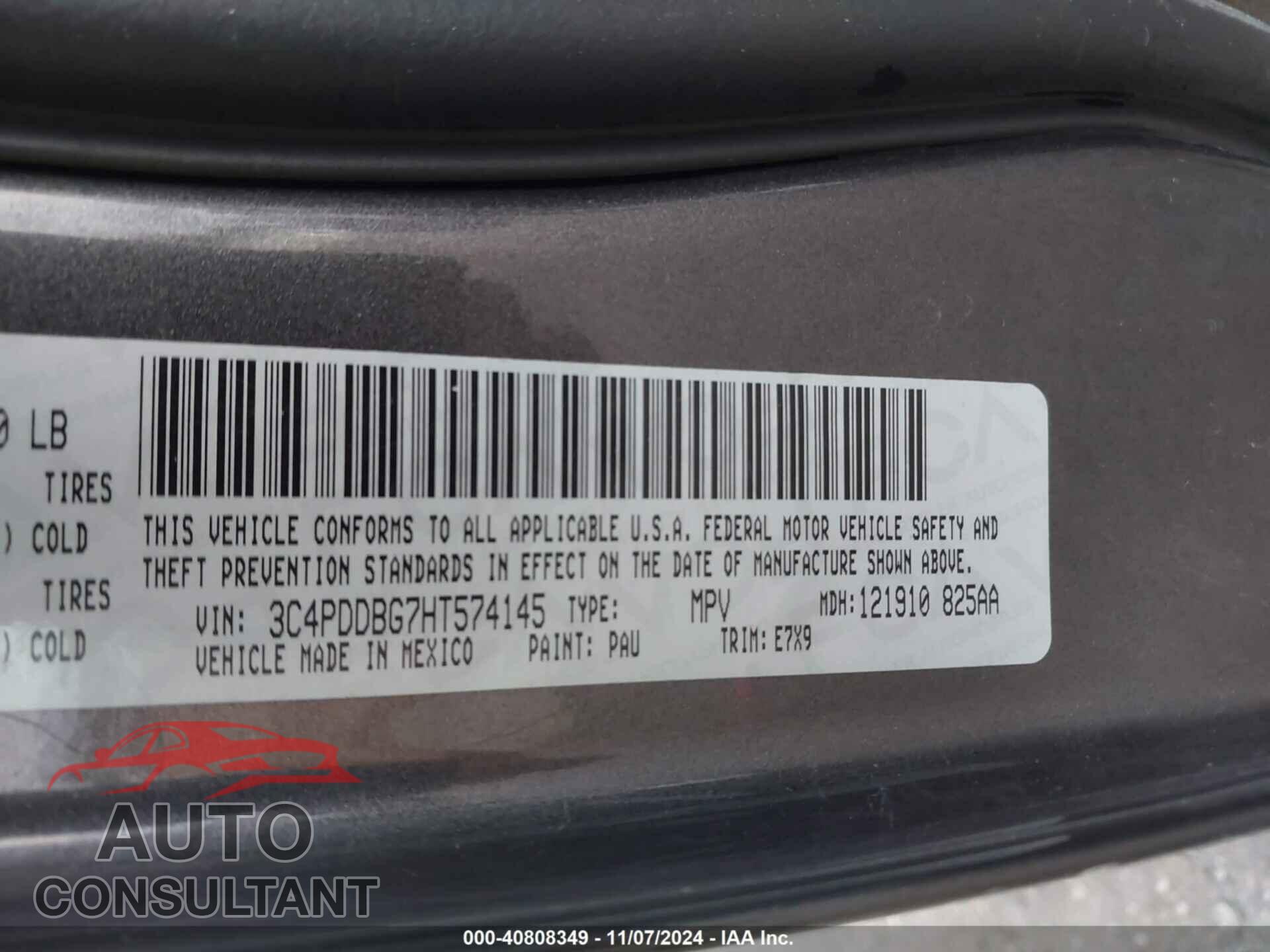DODGE JOURNEY 2017 - 3C4PDDBG7HT574145