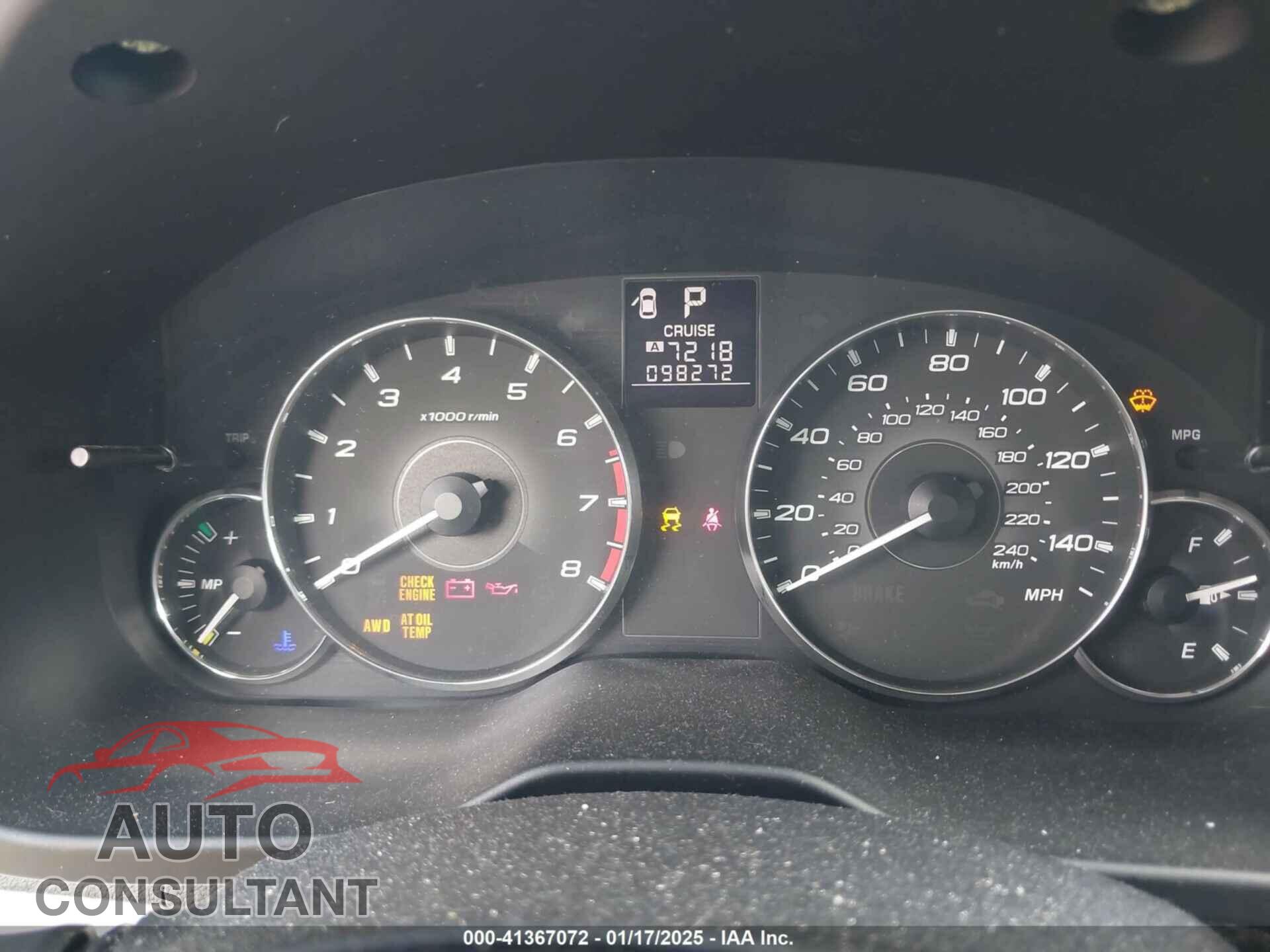 SUBARU OUTBACK 2012 - 4S4BRCBC2C3290943
