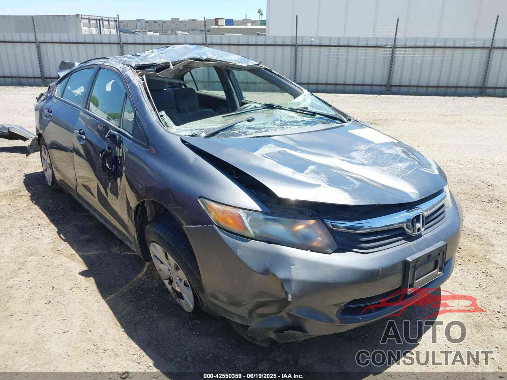 HONDA CIVIC 2012 - 19XFB2F54CE376599