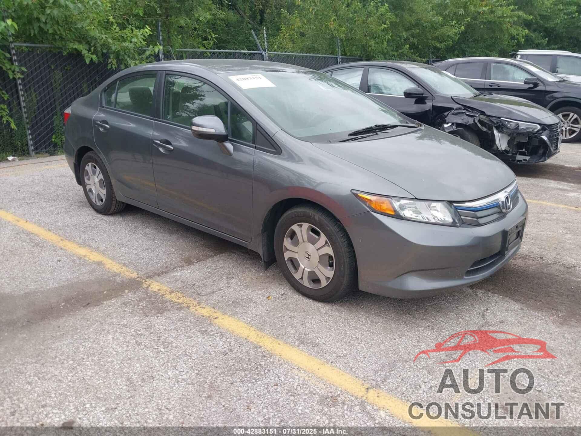 HONDA CIVIC HYBRID 2012 - JHMFB4F27CS004316