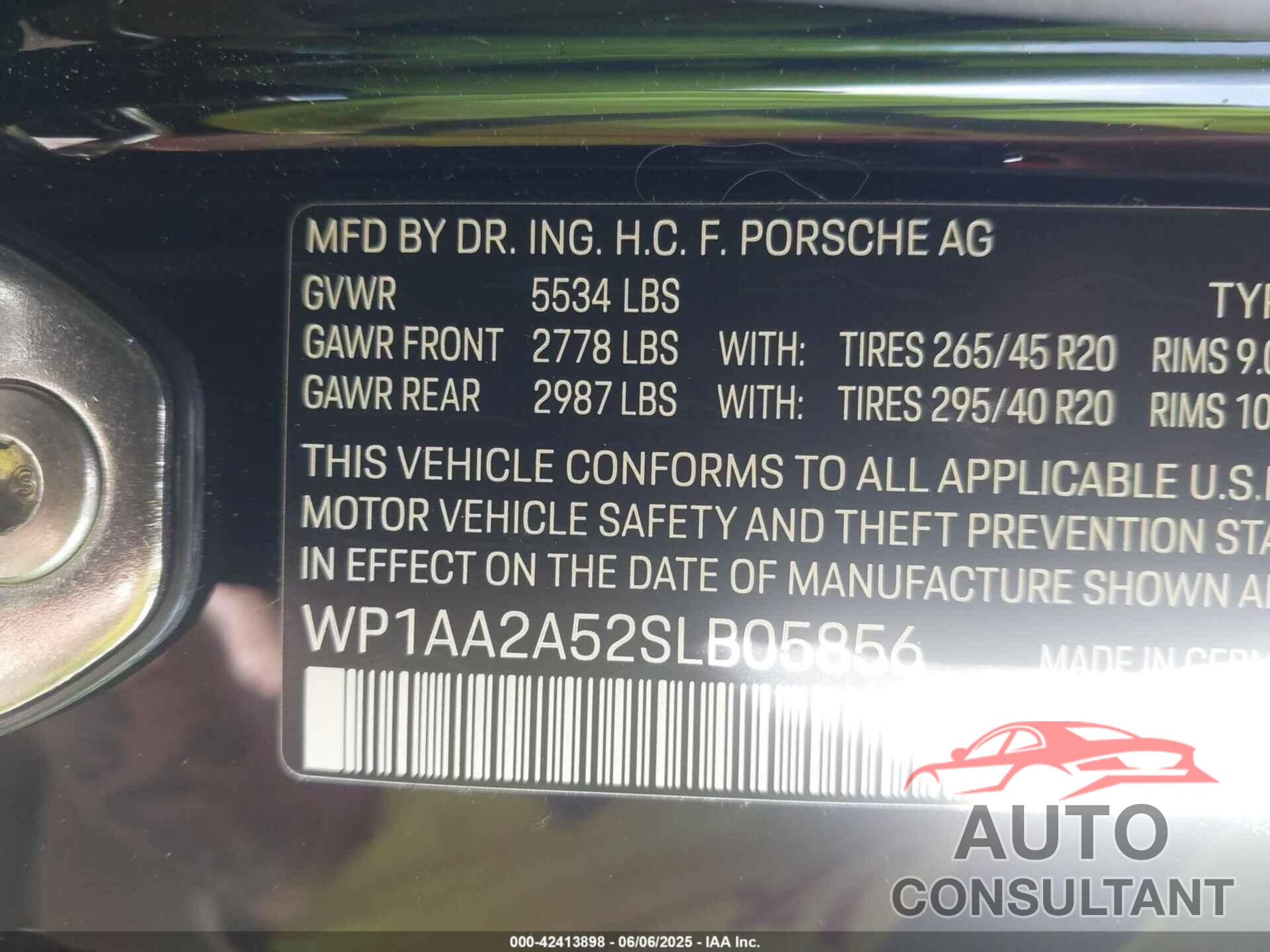 PORSCHE MACAN 2025 - WP1AA2A52SLB05856
