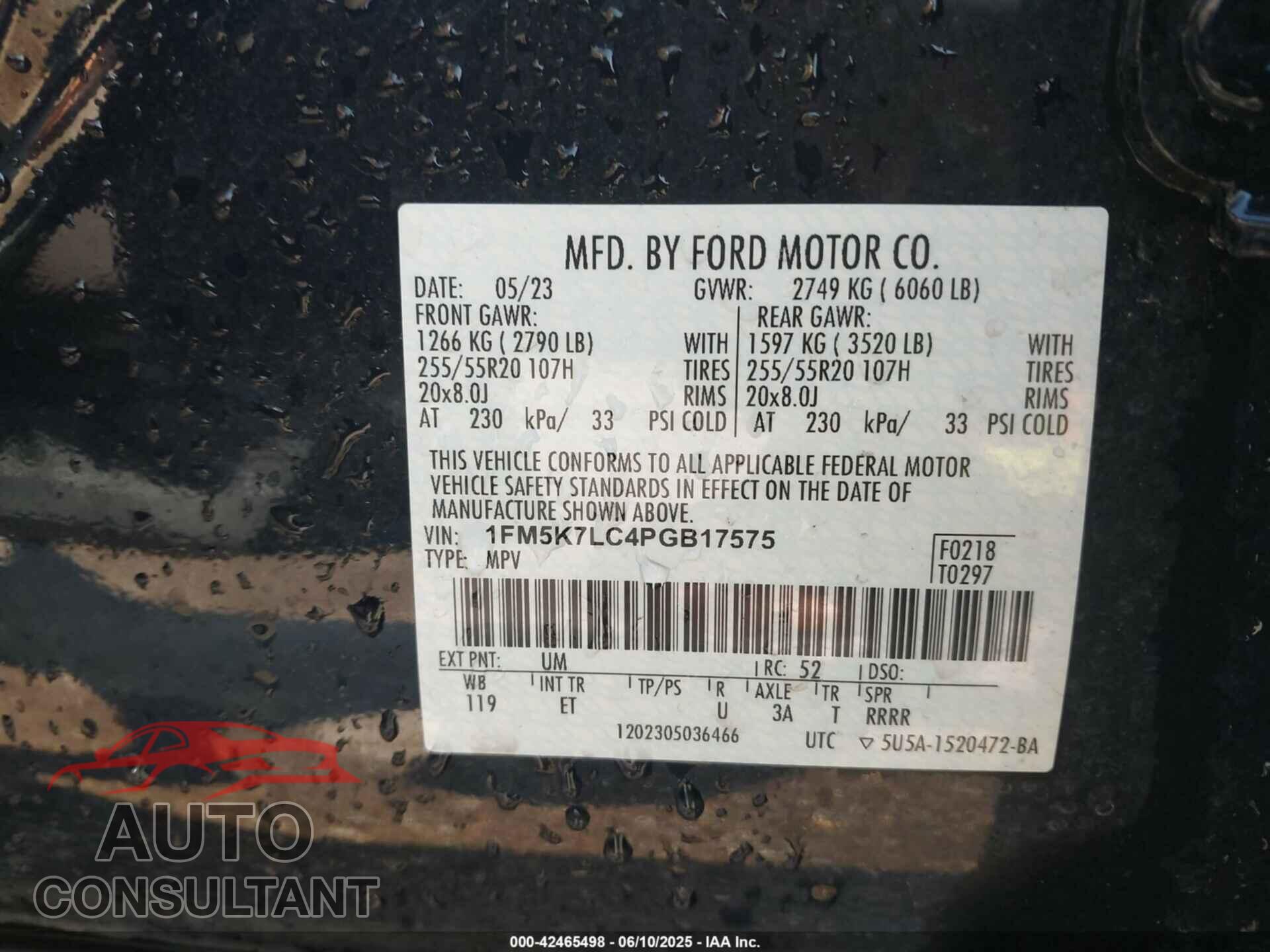 FORD EXPLORER 2023 - 1FM5K7LC4PGB17575
