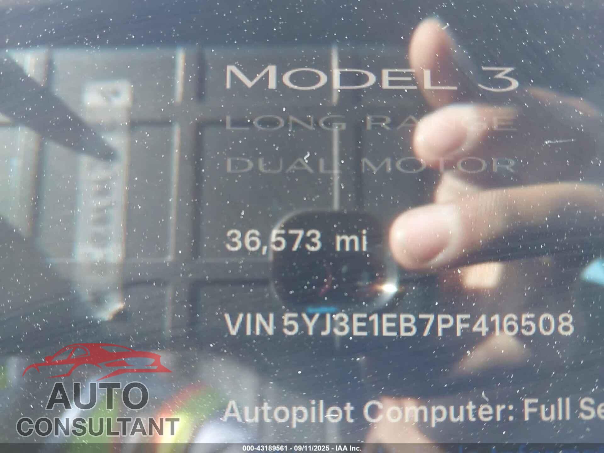 TESLA MODEL 3 2023 - 5YJ3E1EB7PF416508