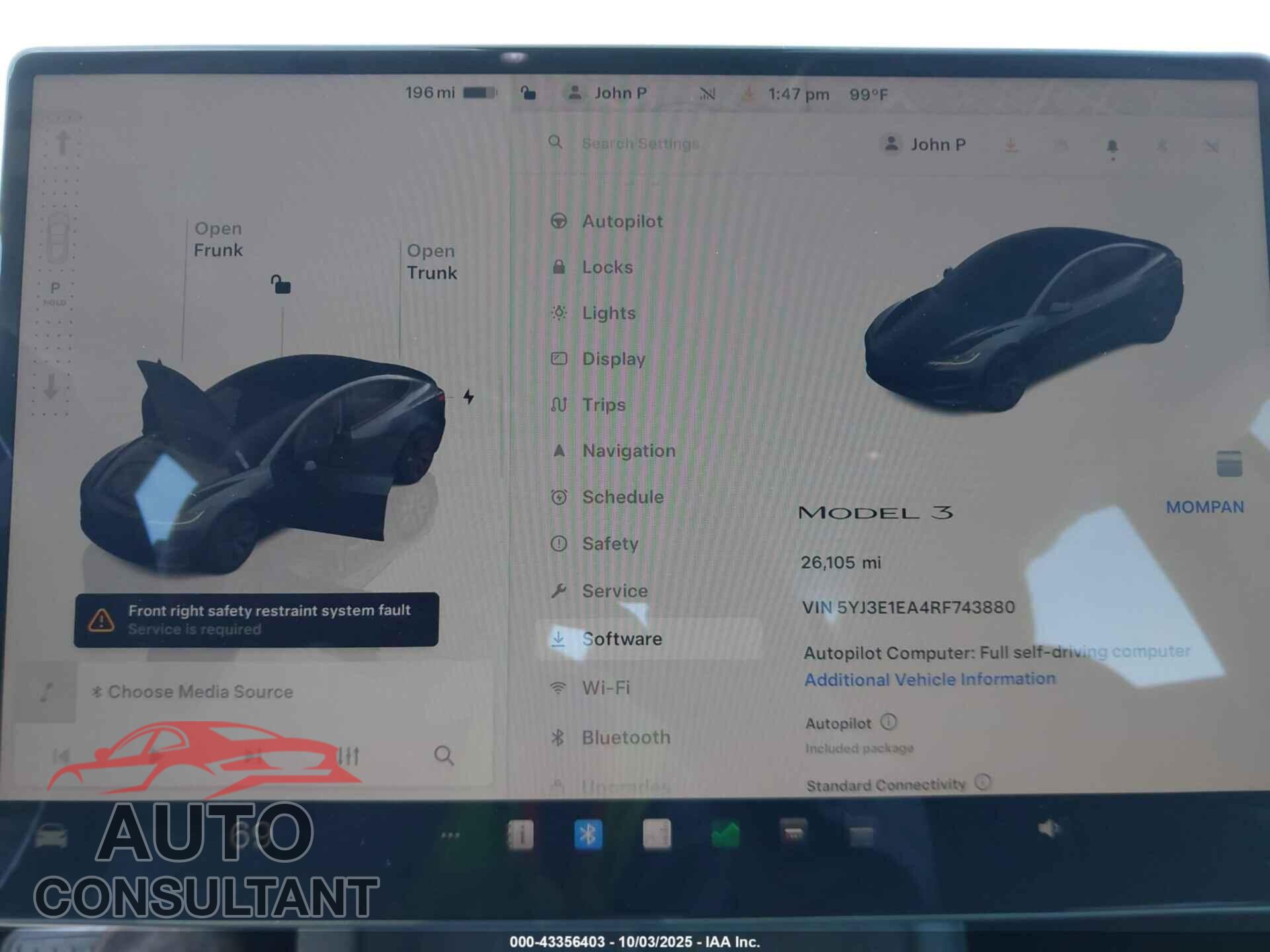 TESLA MODEL 3 2024 - 5YJ3E1EA4RF743880
