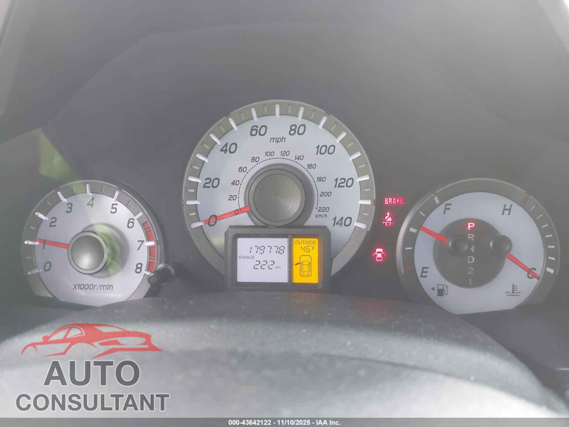 HONDA PILOT 2013 - 5FNYF4H42DB059557