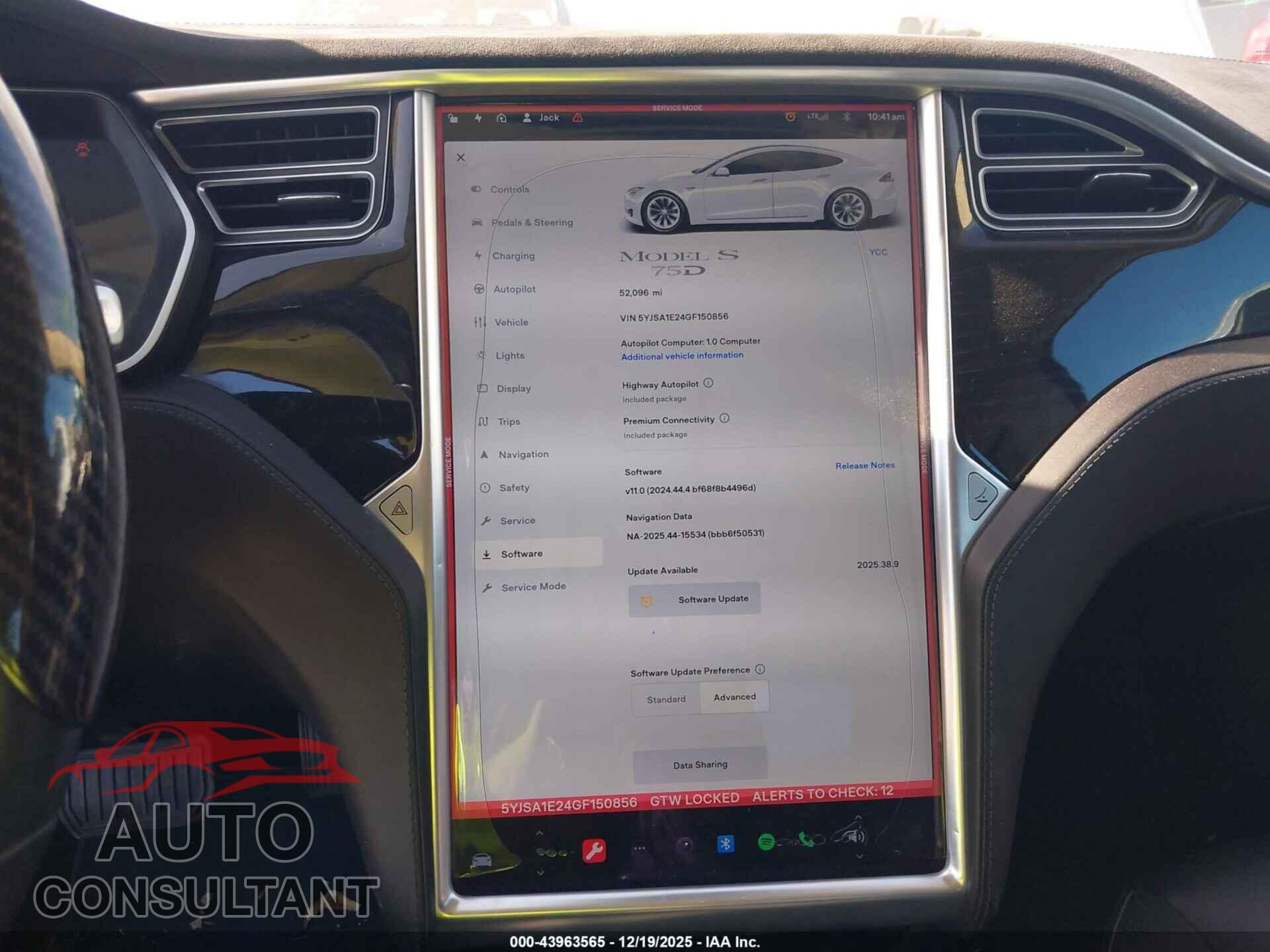 TESLA MODEL S 2016 - 5YJSA1E24GF150856