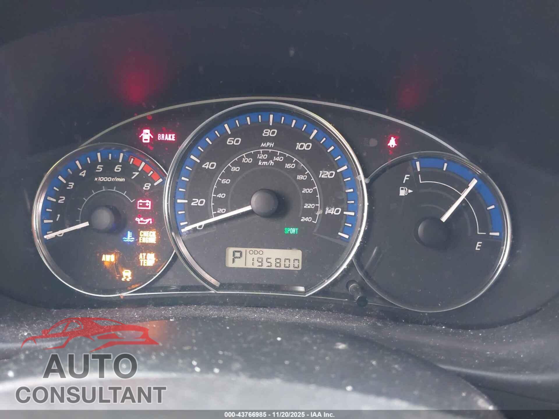 SUBARU FORESTER 2011 - JF2SHBDC7BH731533