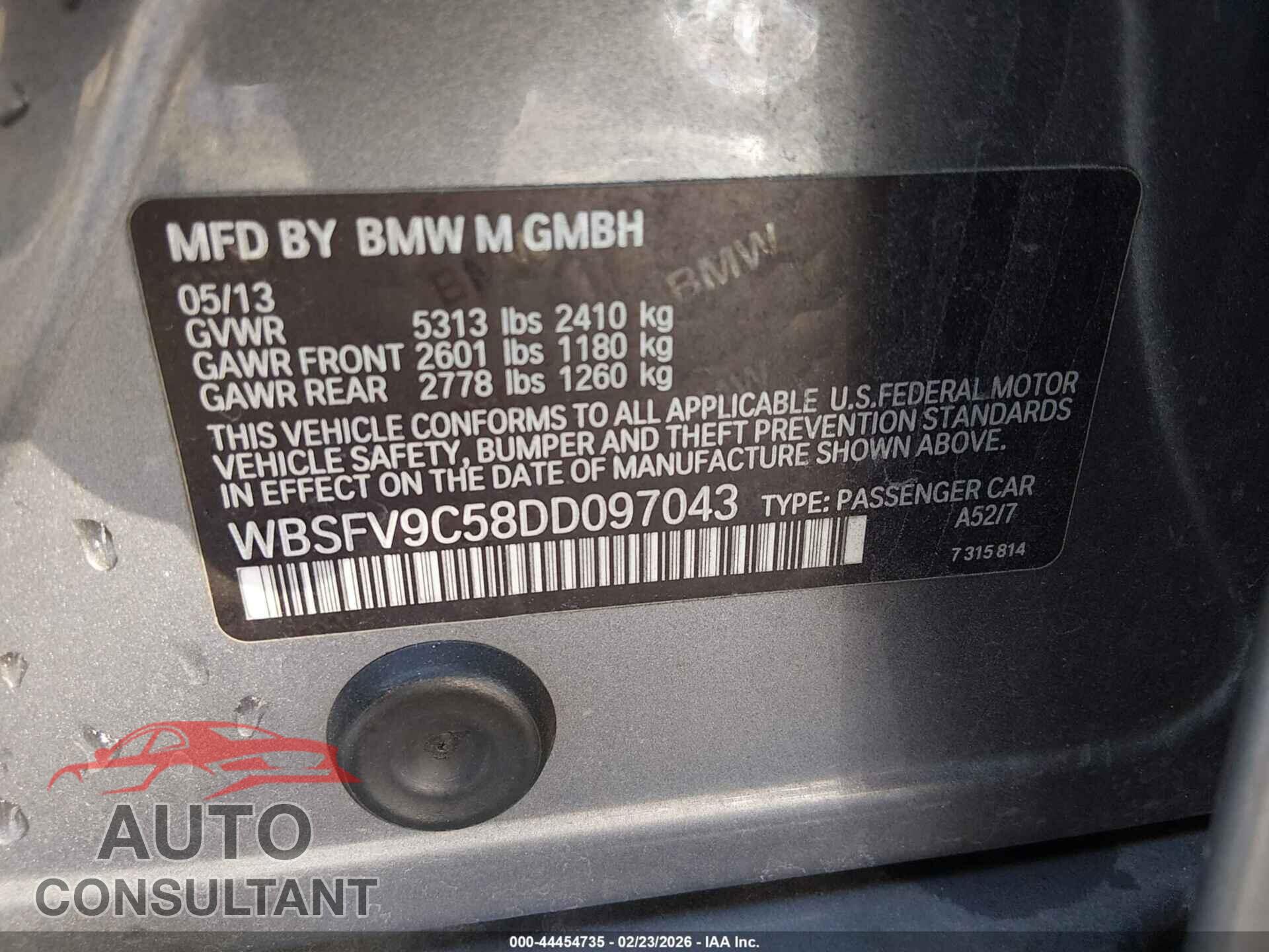 BMW M5 2013 - WBSFV9C58DD097043