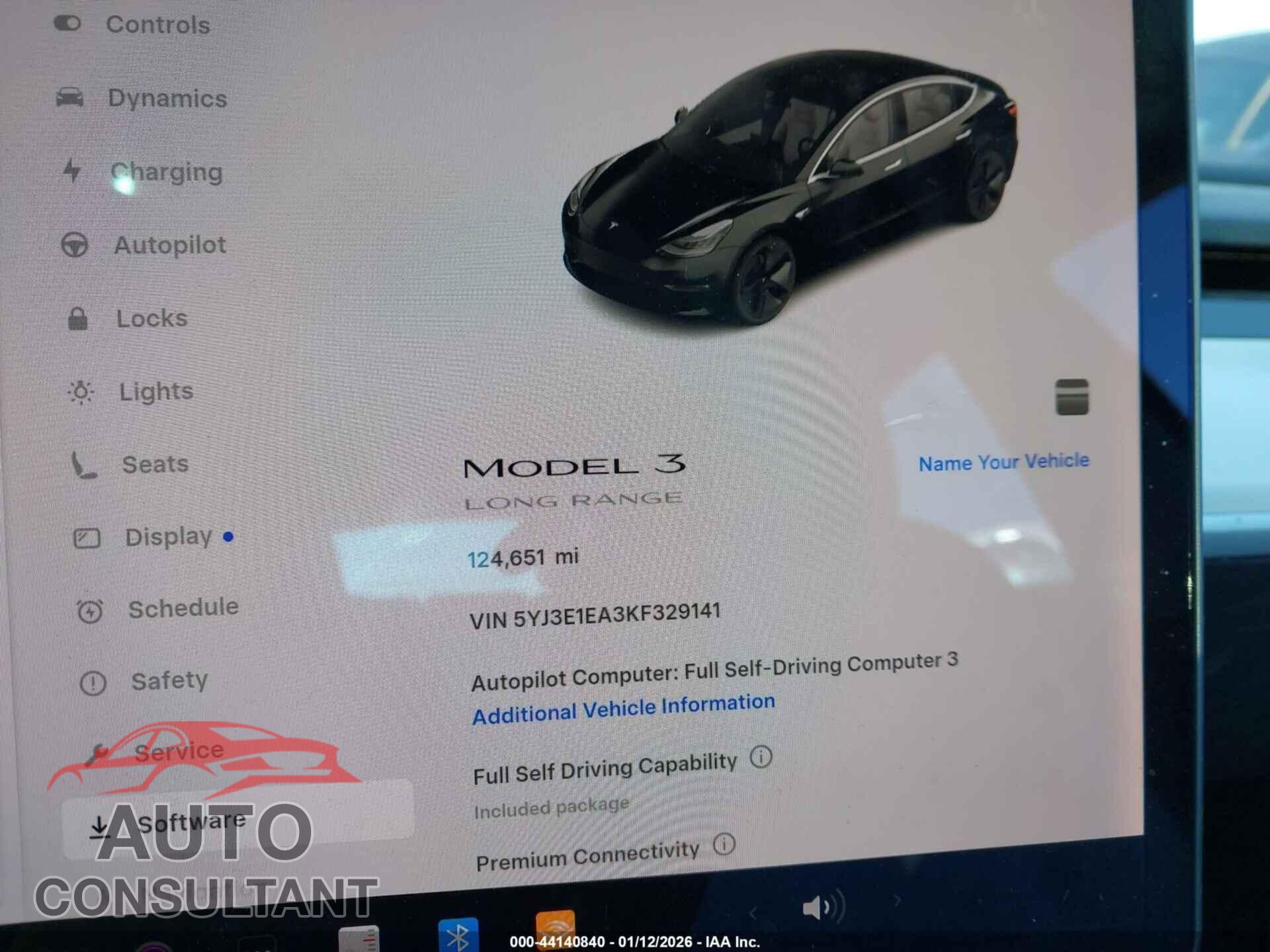 TESLA MODEL 3 2019 - 5YJ3E1EA3KF329141